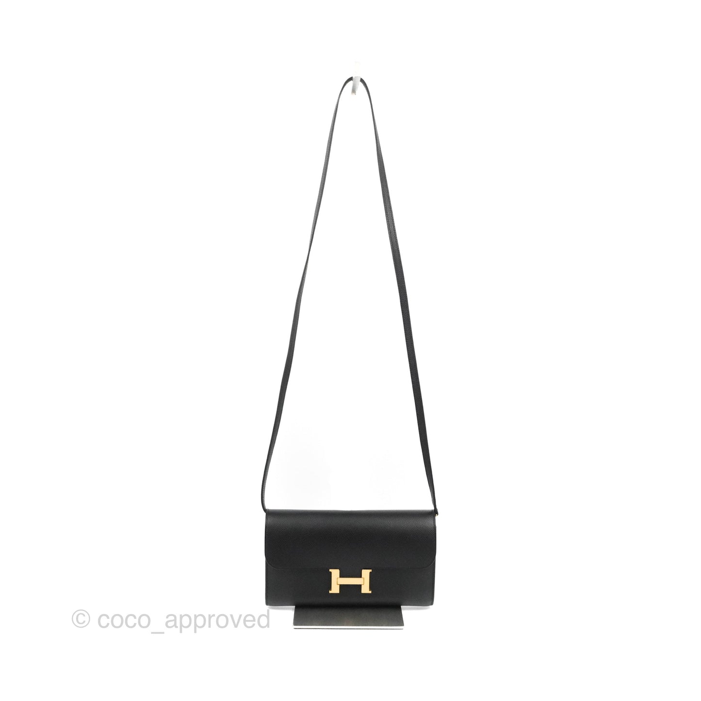 Hermès Constance Long Wallet Black Epsom Gold Hardware