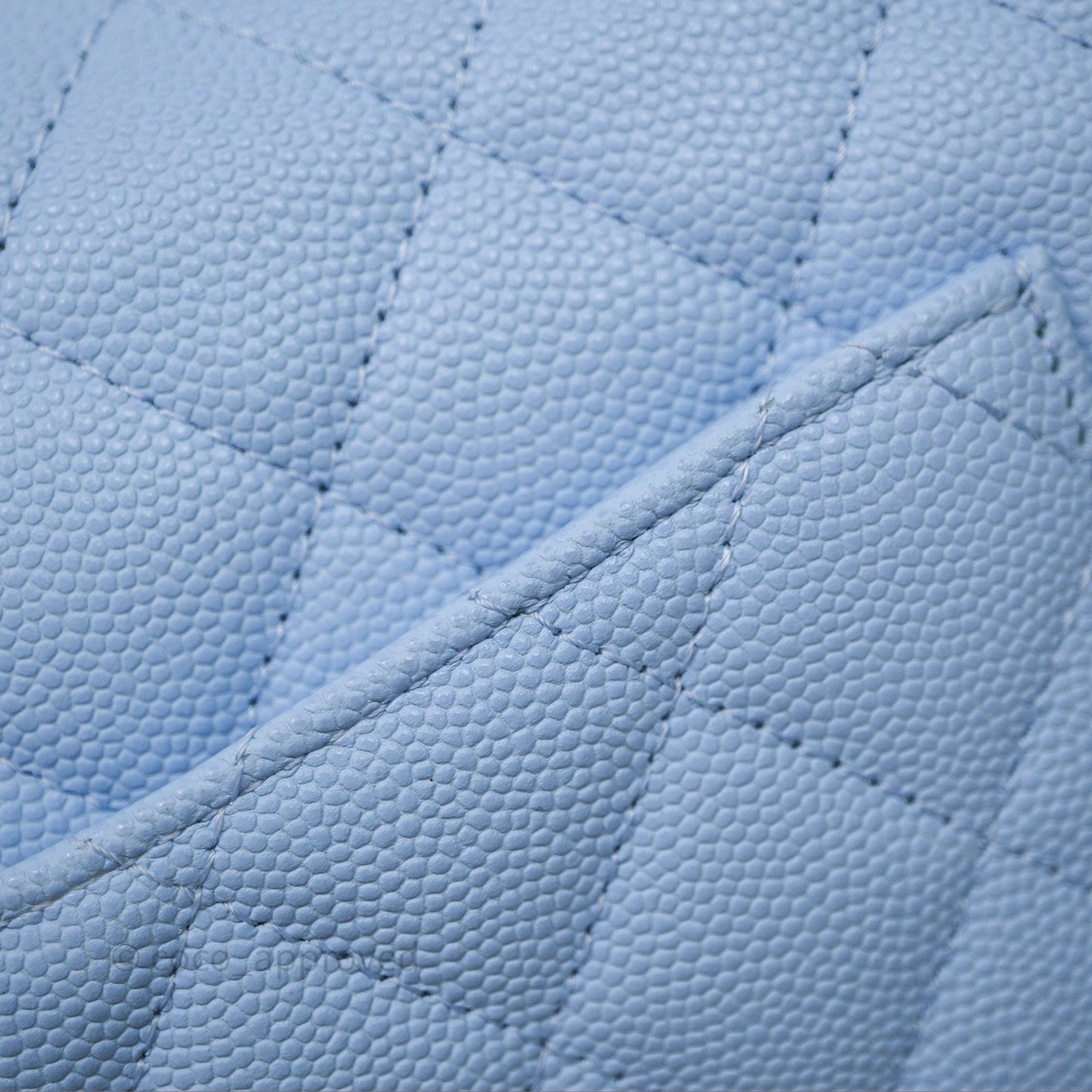 Chanel Small Classic Flap Quilted Sky Blue Caviar Gold Hardware