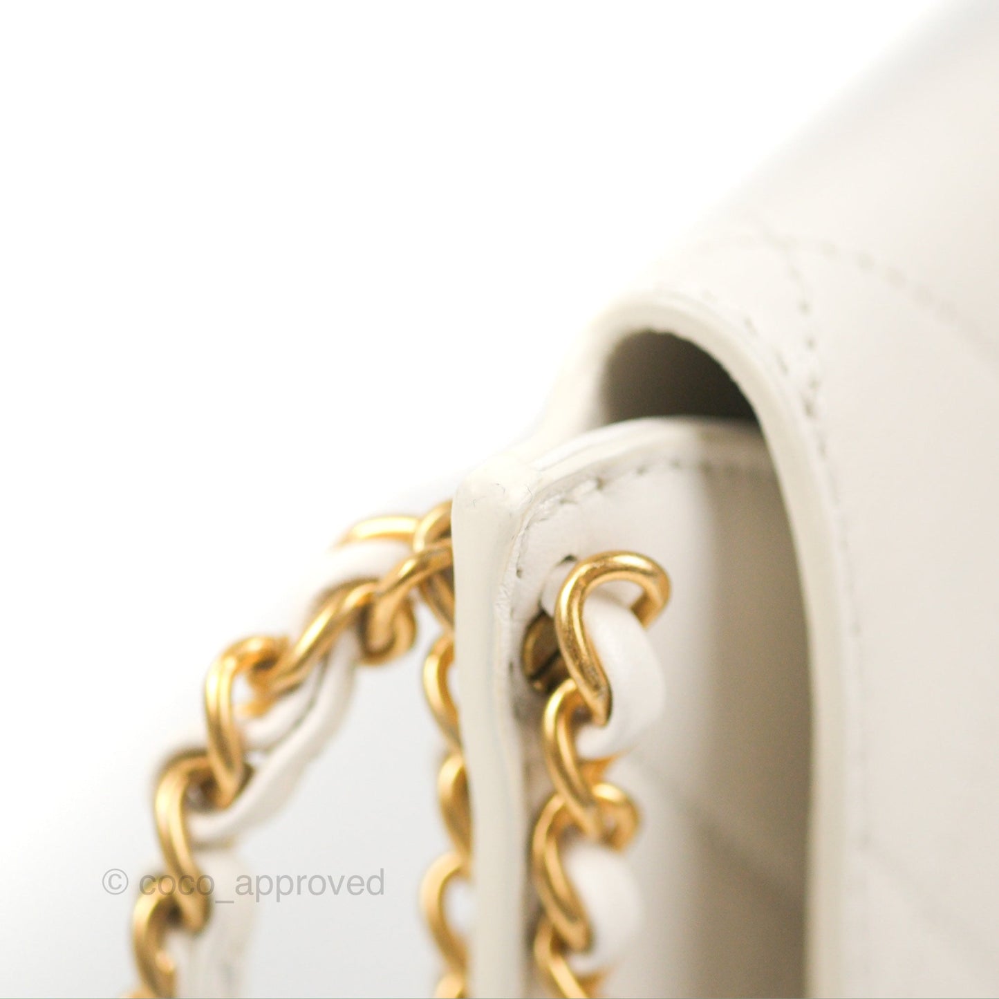Chanel Hobo Bag White Calfskin Aged Gold Hardware 21S