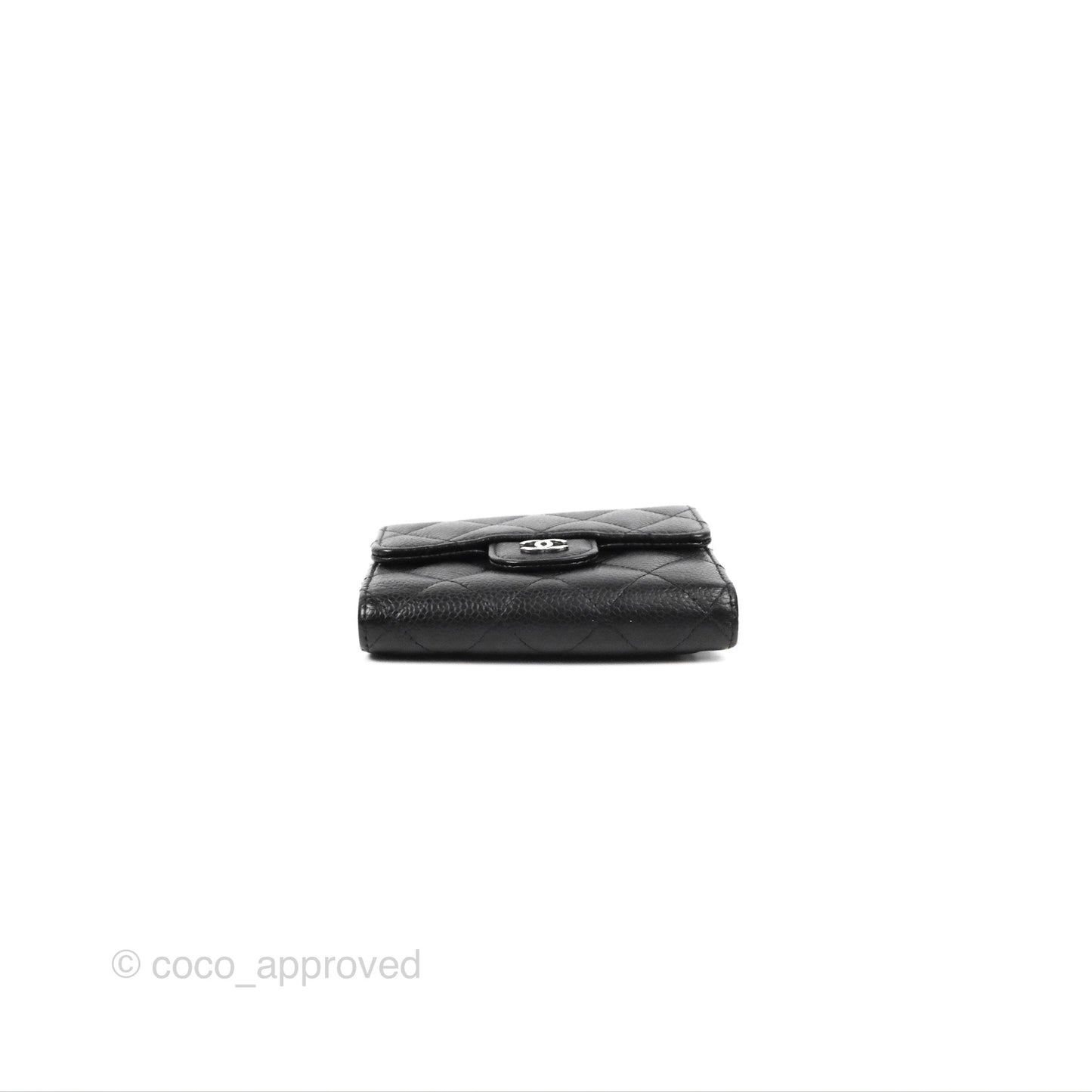 Chanel Classic Flap Wallet Black Caviar Silver Hardware