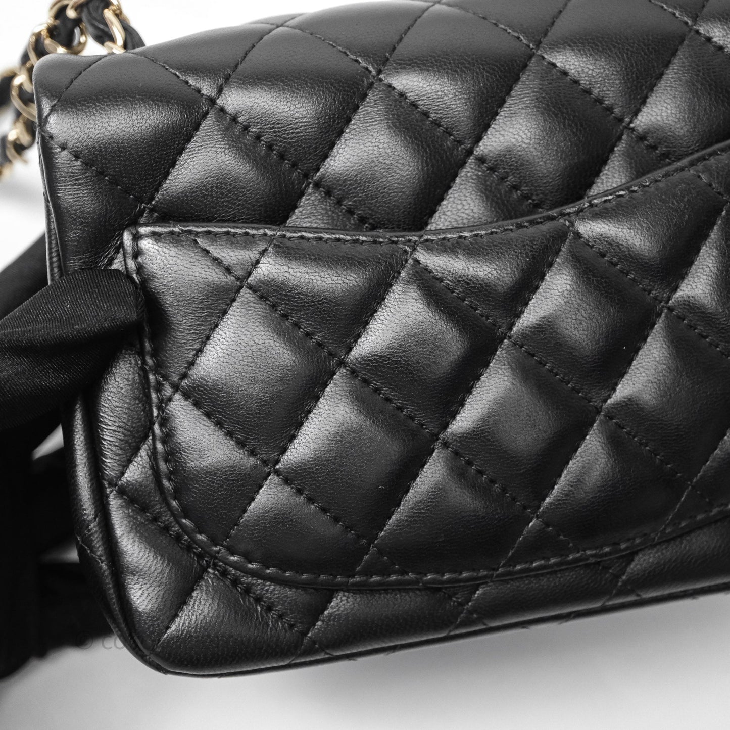 Chanel Mini Square Black Lambskin Gold Hardware
