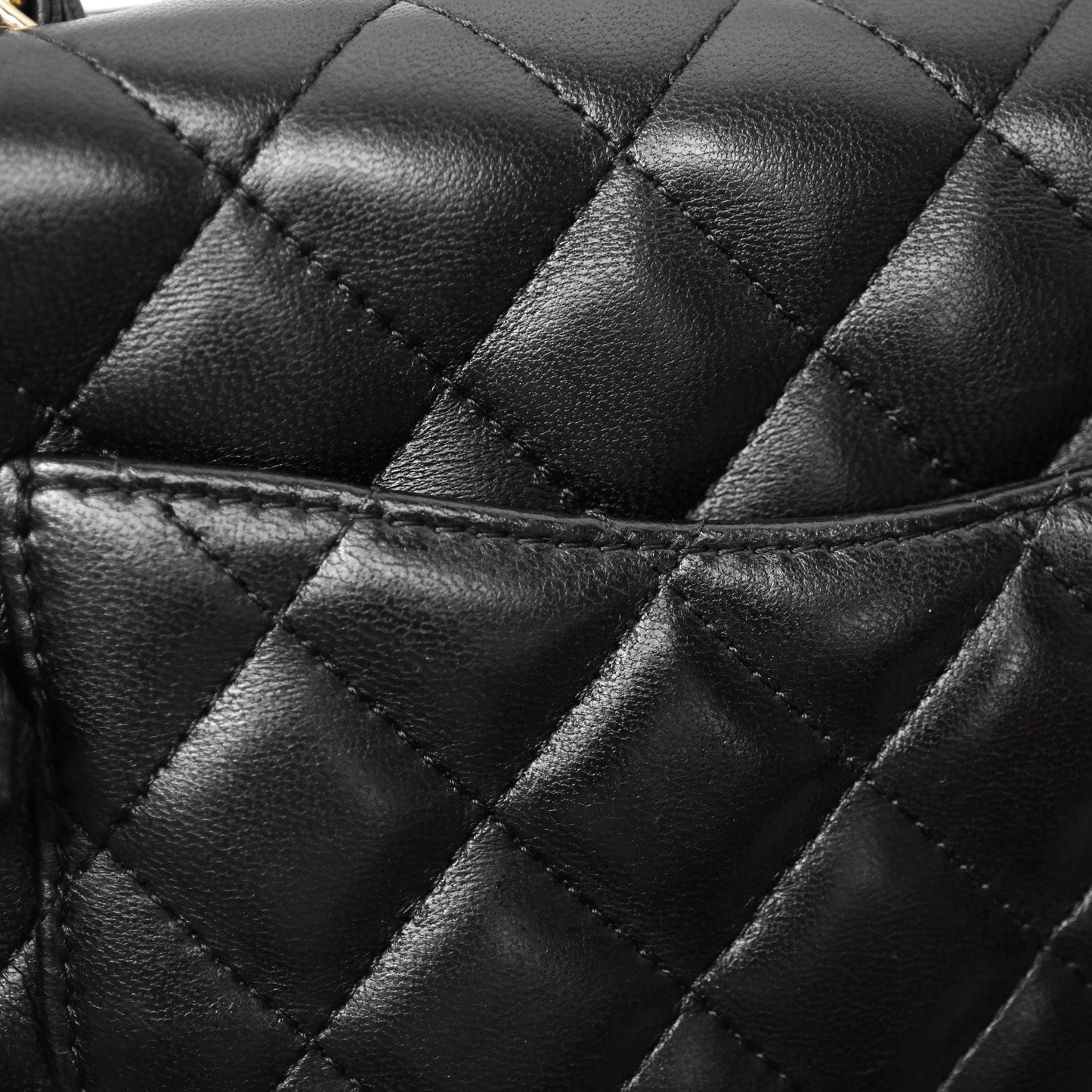 Chanel Mini Square Black Lambskin Gold Hardware