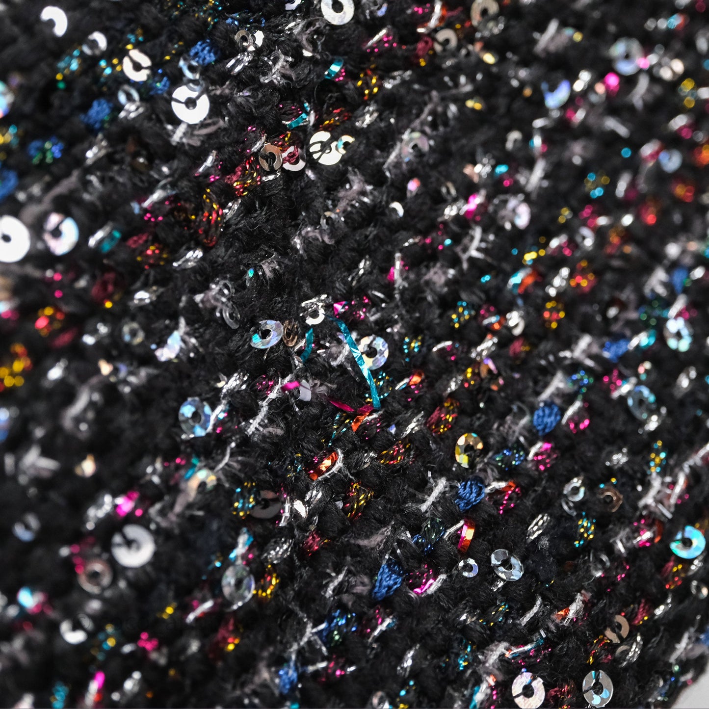 Chanel 19 Small Tweed Sequin Quilted Flap Black Multicolor Mixed Hardware