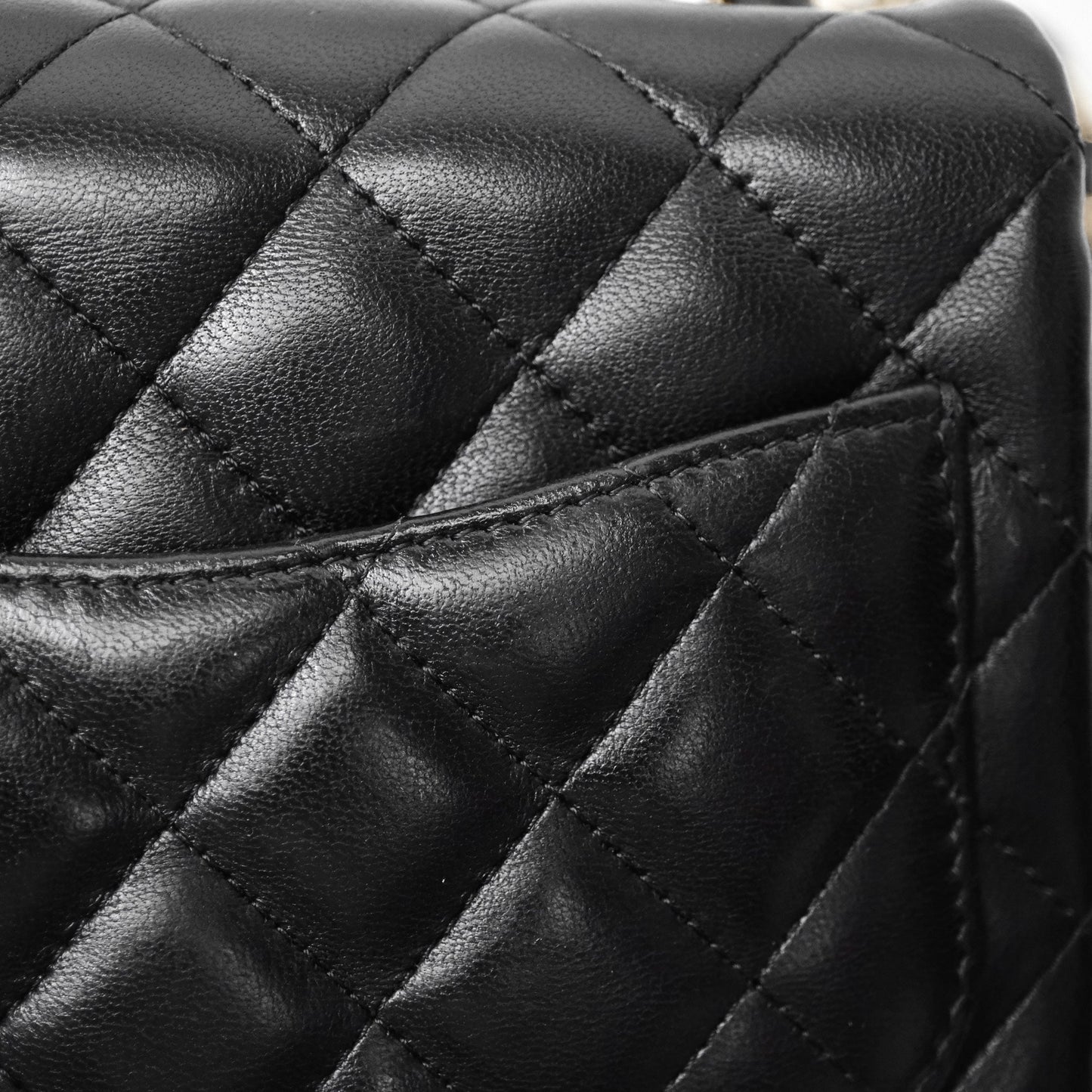Chanel Mini Square Black Lambskin Gold Hardware
