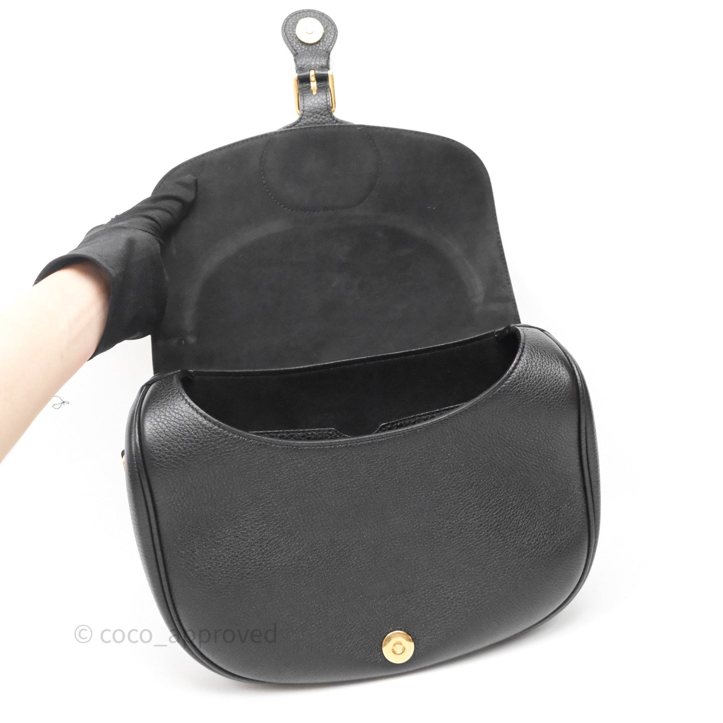 Christian Dior Large Bobby Flap Black Grained Calfskin