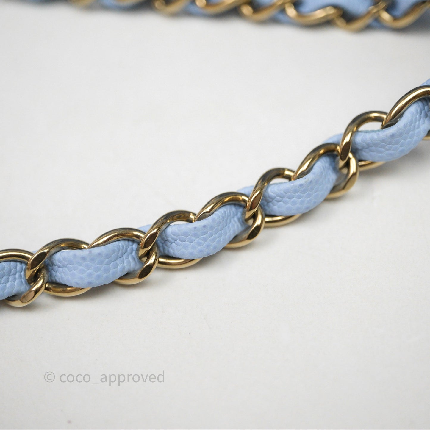 Chanel Small Classic Flap Quilted Sky Blue Caviar Gold Hardware