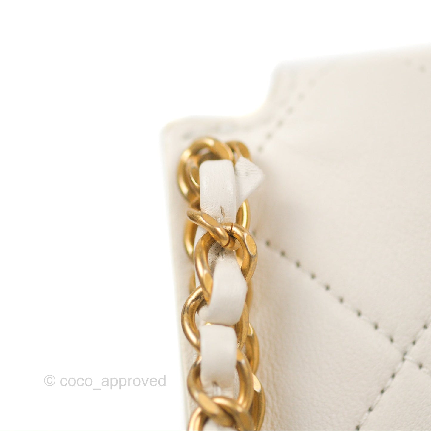 Chanel Hobo Bag White Calfskin Aged Gold Hardware 21S