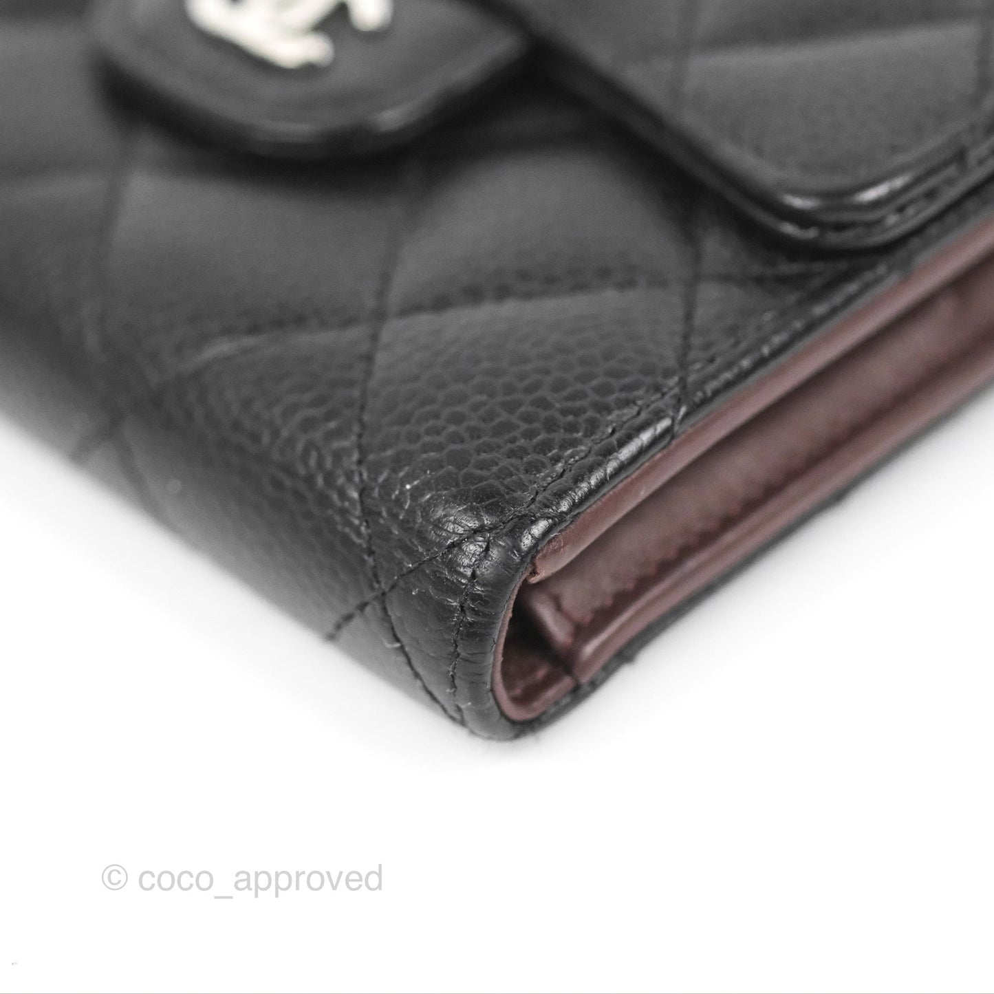 Chanel Classic Flap Wallet Black Caviar Silver Hardware