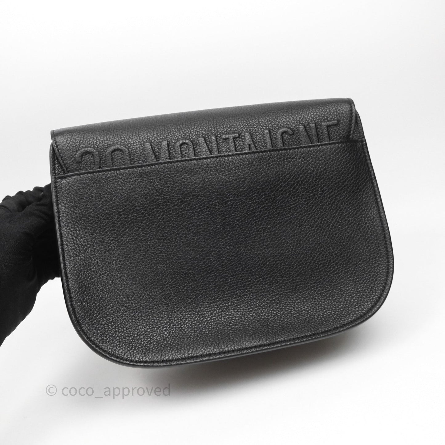 Christian Dior Large Bobby Flap Black Grained Calfskin