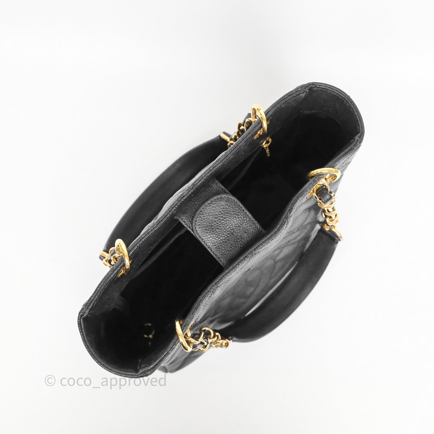 Chanel Vertical GST Black Caviar Gold Hardware