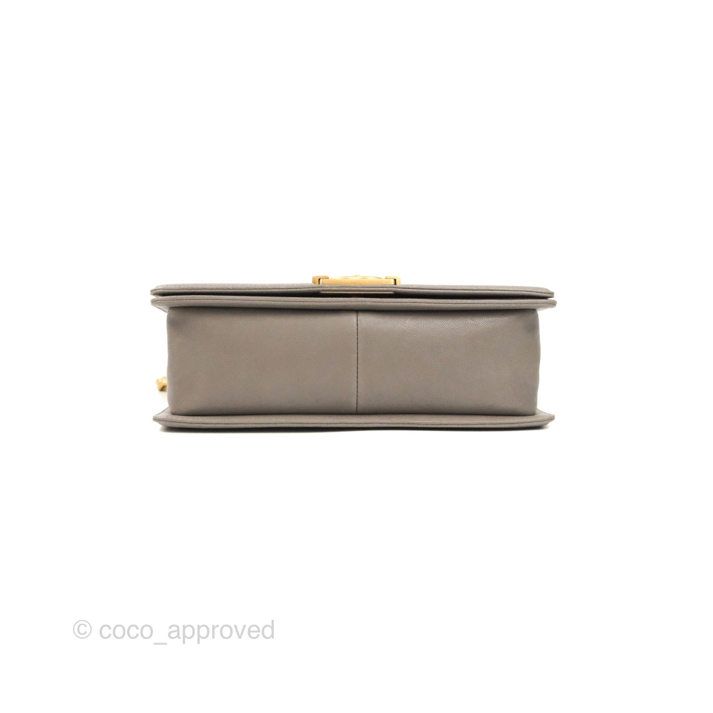 Chanel Quilted Medium Boy Grey Caviar Aged Gold Hardware
