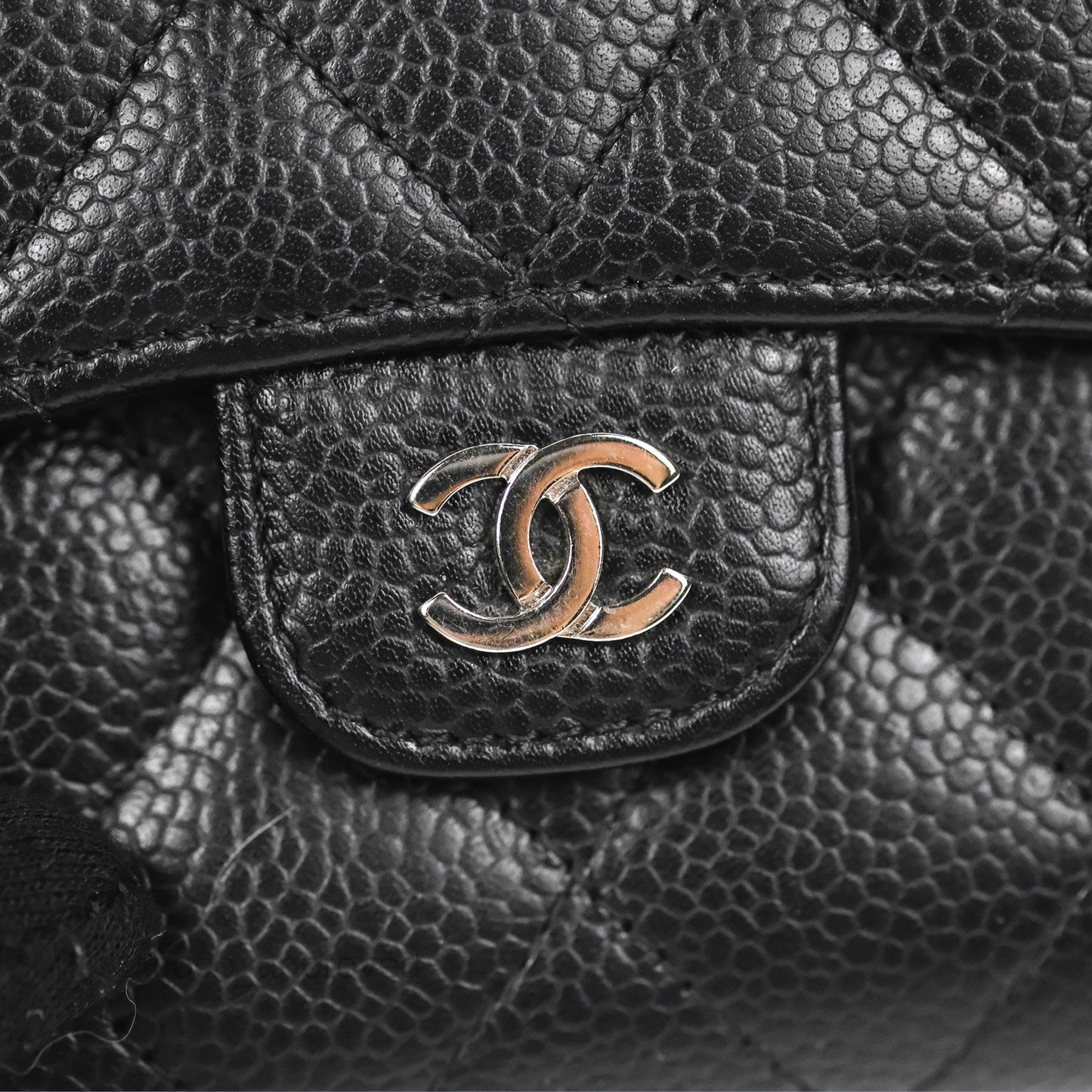 Chanel Classic Flap Wallet Black Caviar Silver Hardware