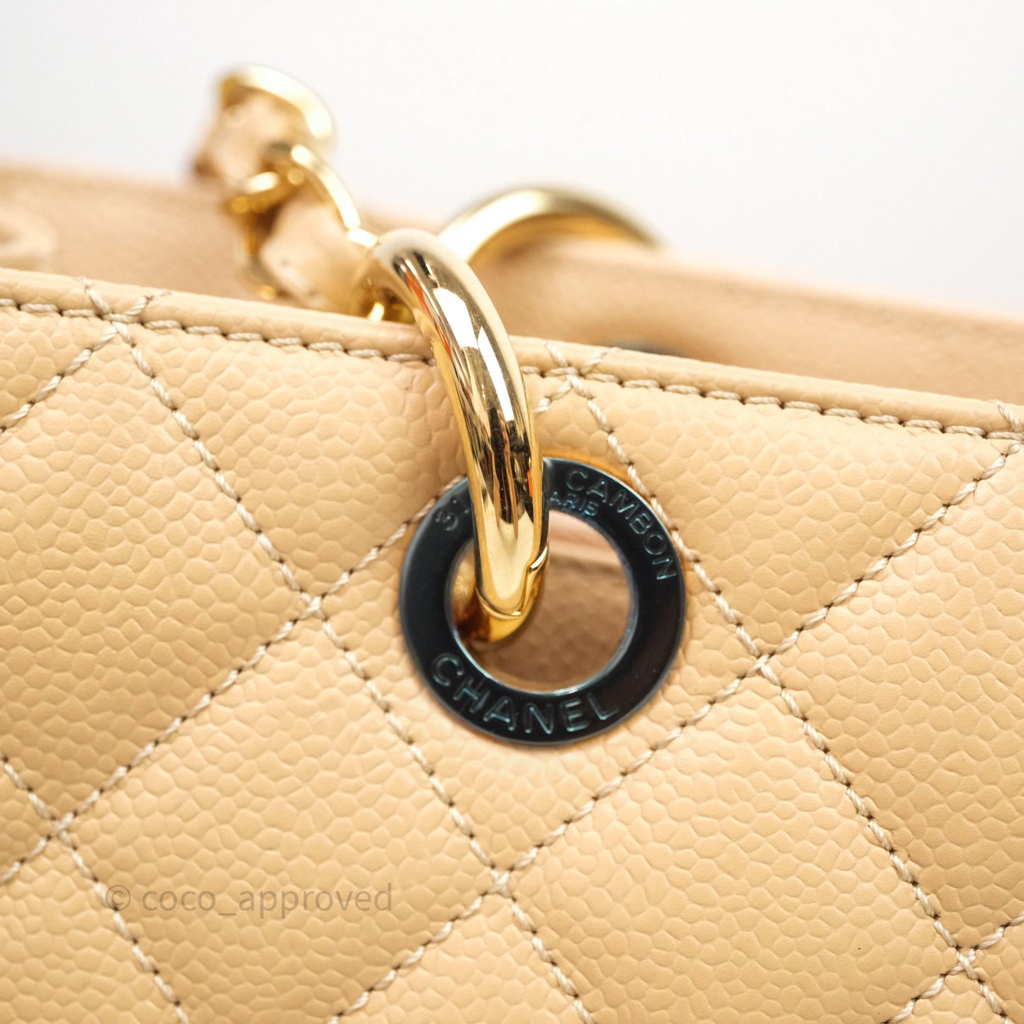 Chanel GST Beige Caviar Gold Hardware