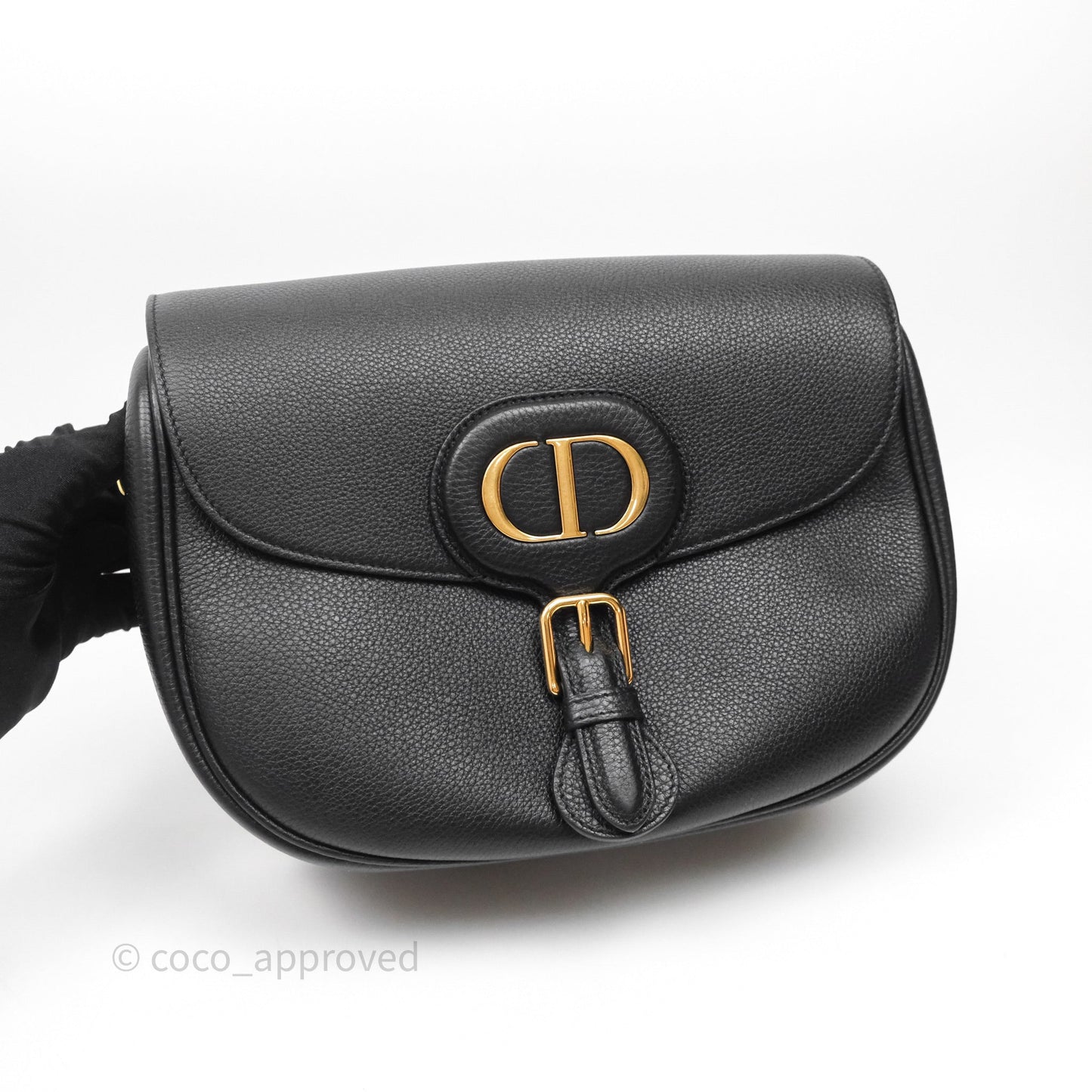 Christian Dior Large Bobby Flap Black Grained Calfskin