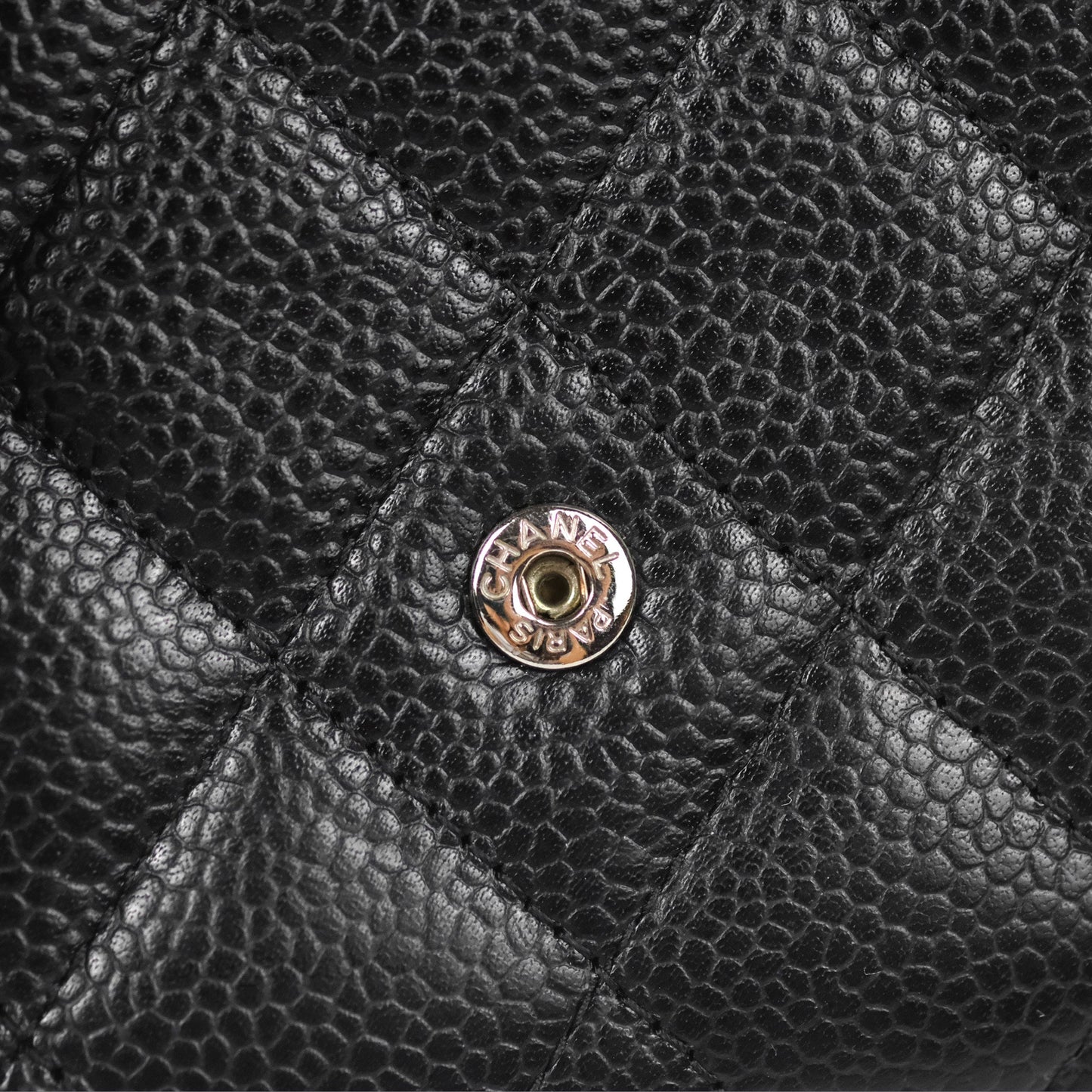 Chanel Classic Flap Wallet Black Caviar Silver Hardware
