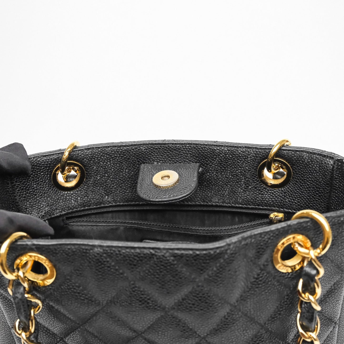 Chanel Vertical GST Black Caviar Gold Hardware