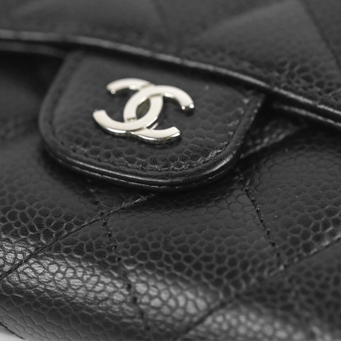 Chanel Classic Flap Wallet Black Caviar Silver Hardware