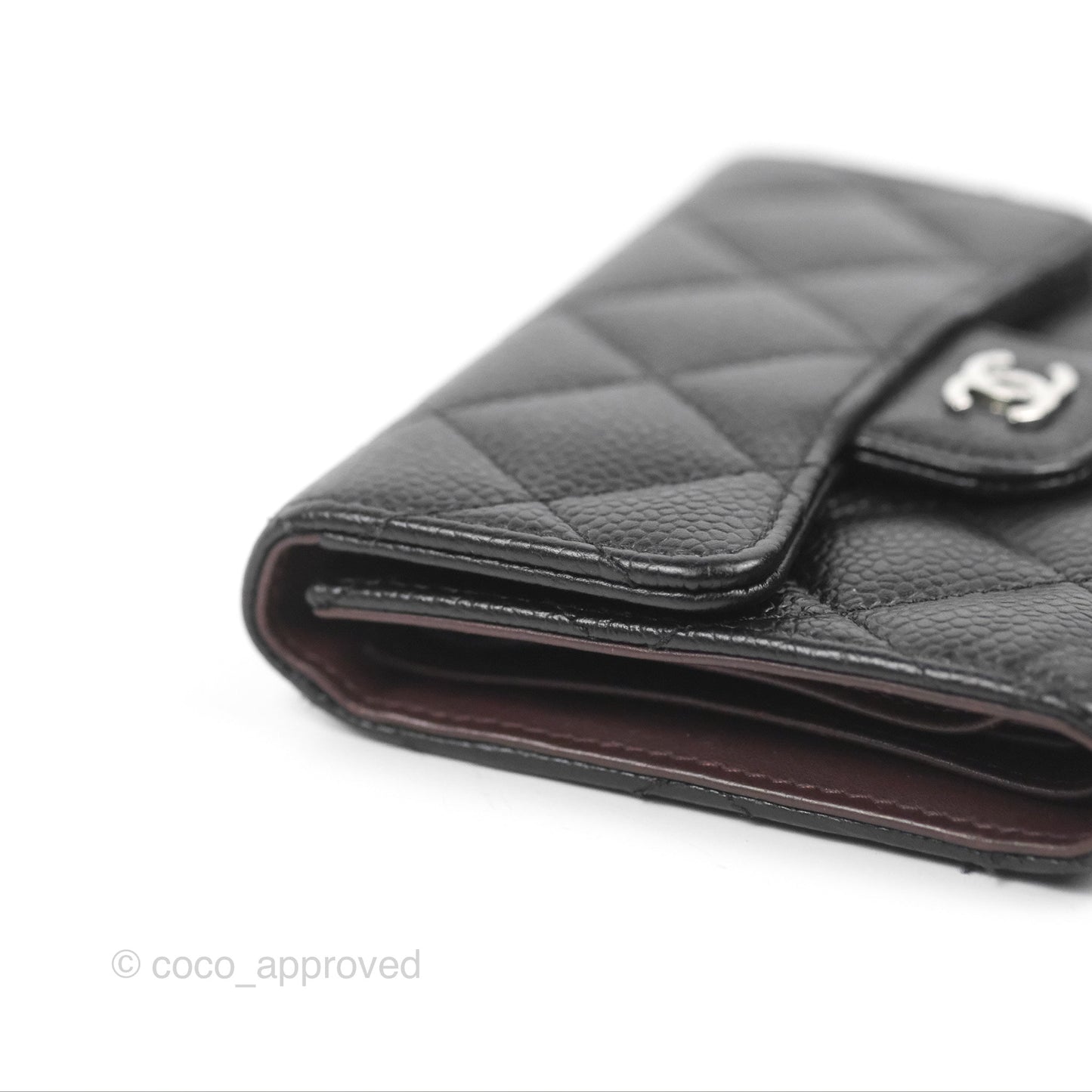 Chanel Classic Flap Wallet Black Caviar Silver Hardware