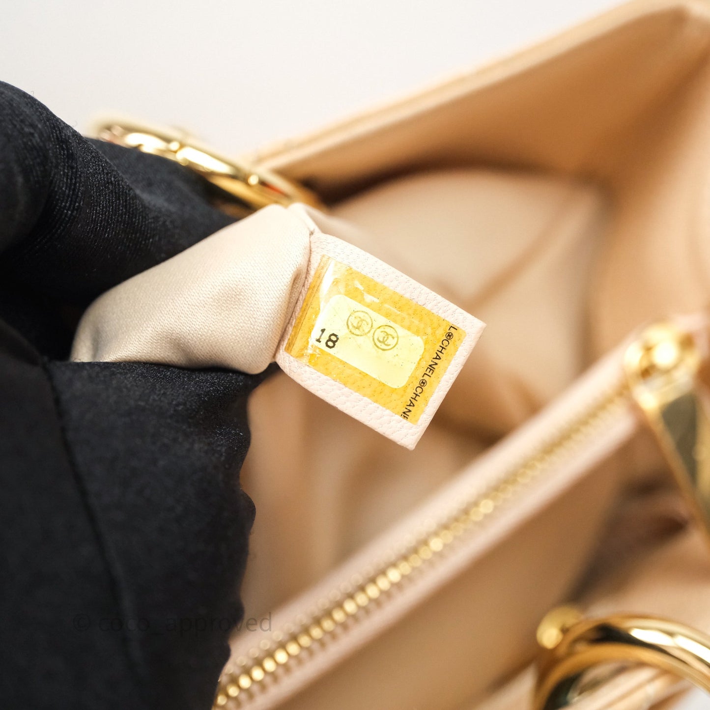 Chanel GST Beige Caviar Gold Hardware