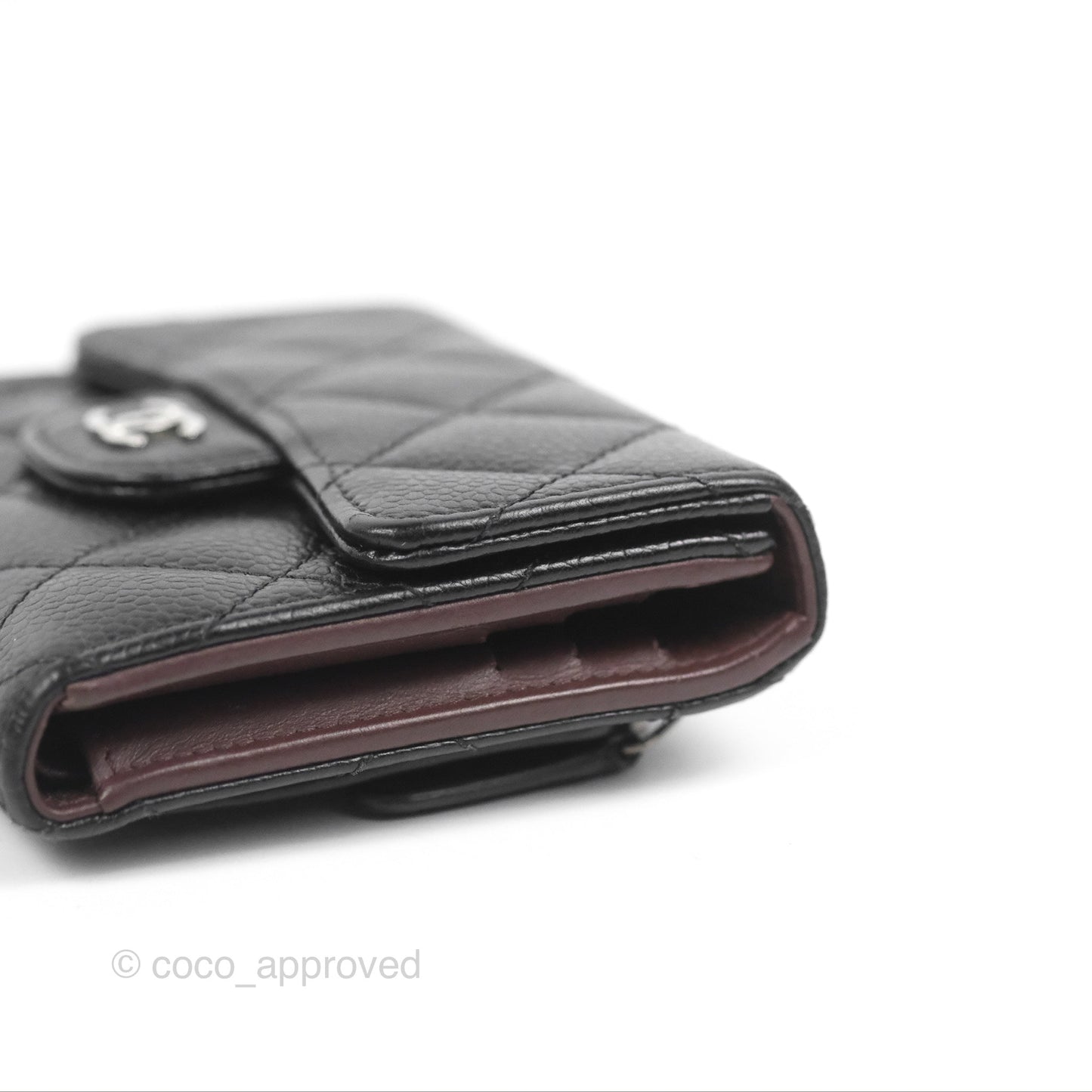 Chanel Classic Flap Wallet Black Caviar Silver Hardware
