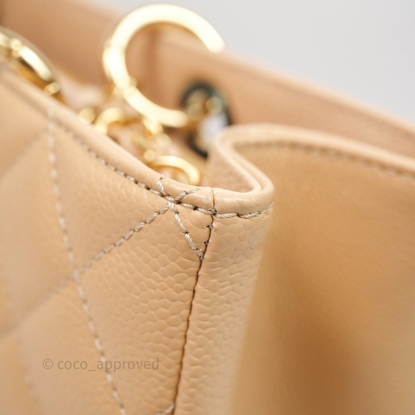 Chanel GST Beige Caviar Gold Hardware