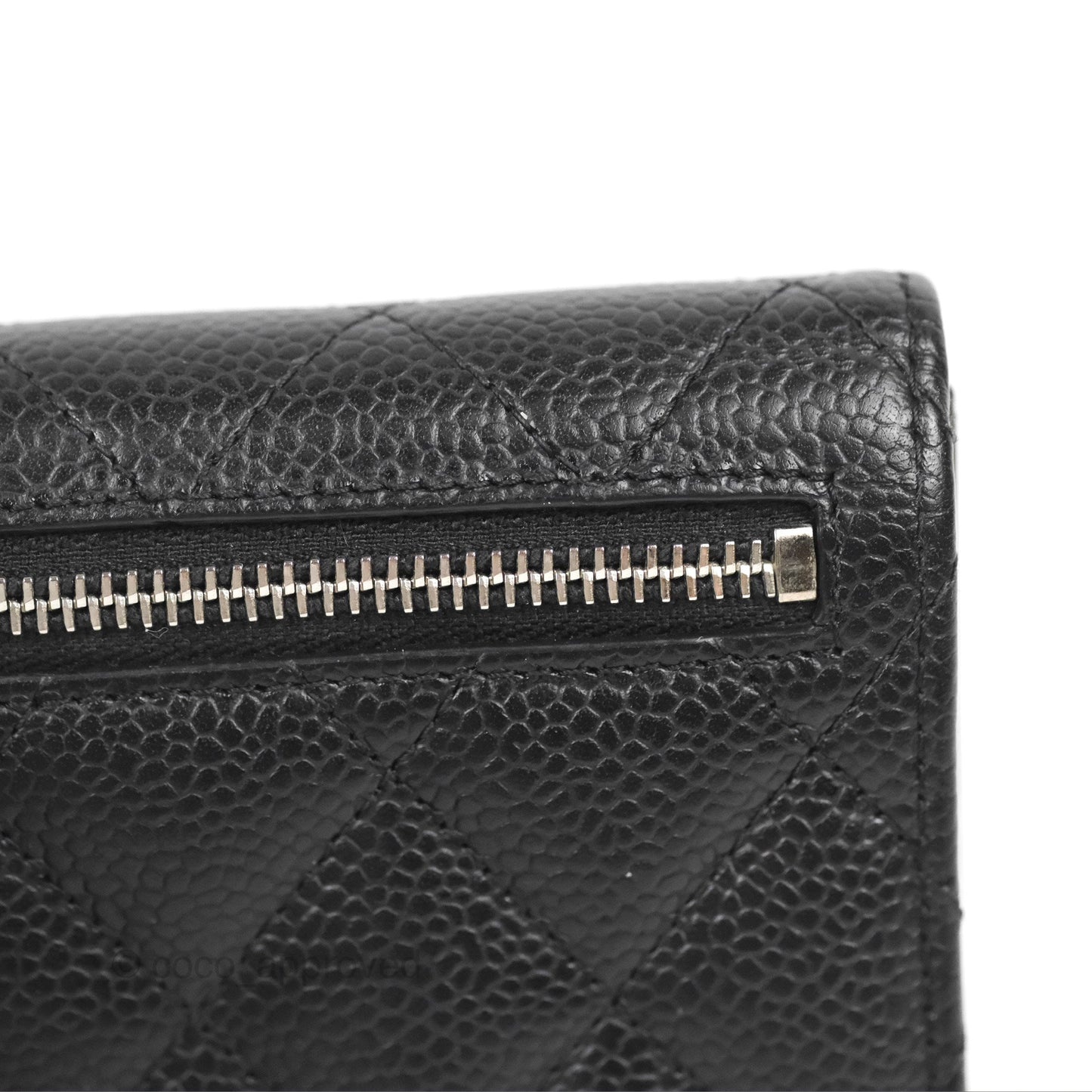 Chanel Classic Flap Wallet Black Caviar Silver Hardware