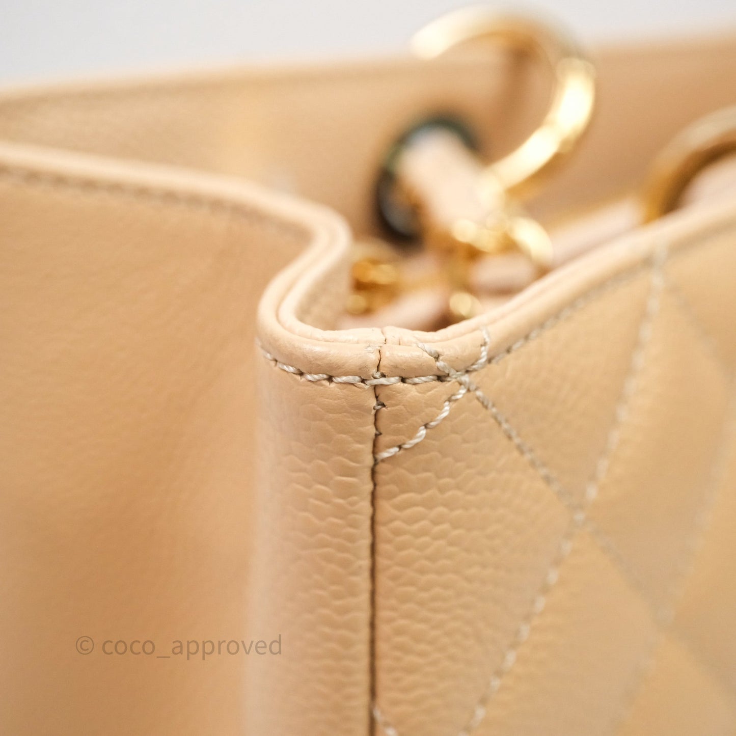 Chanel GST Beige Caviar Gold Hardware