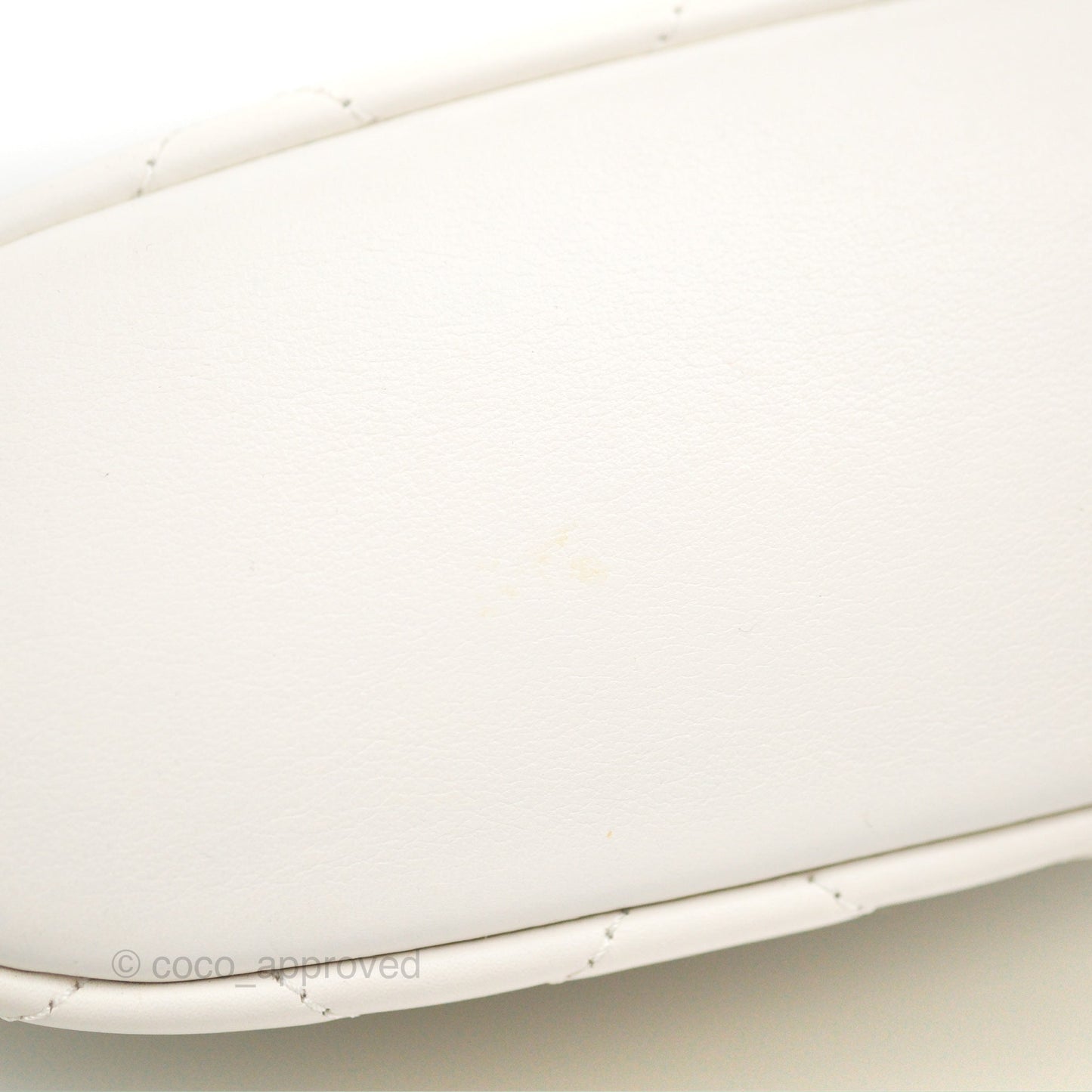 Chanel Hobo Bag White Calfskin Aged Gold Hardware 21S