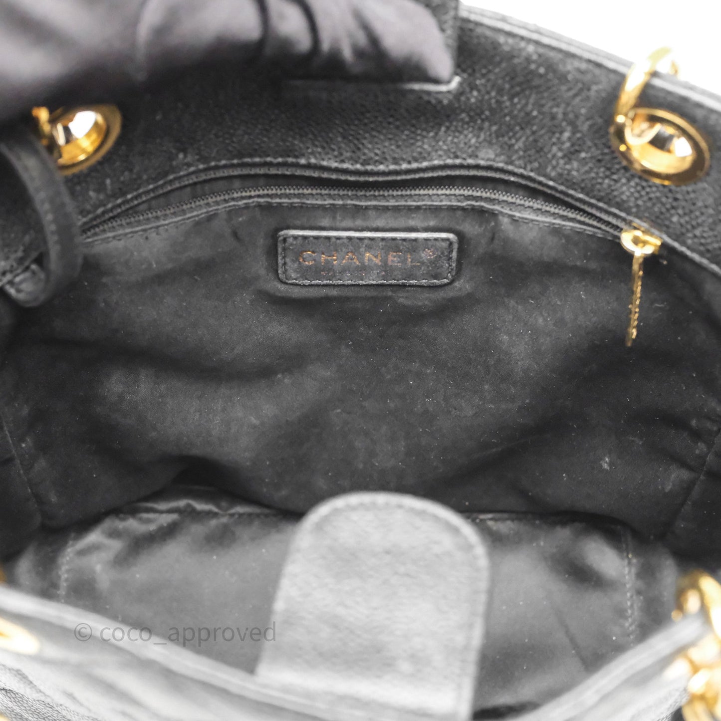 Chanel Vertical GST Black Caviar Gold Hardware