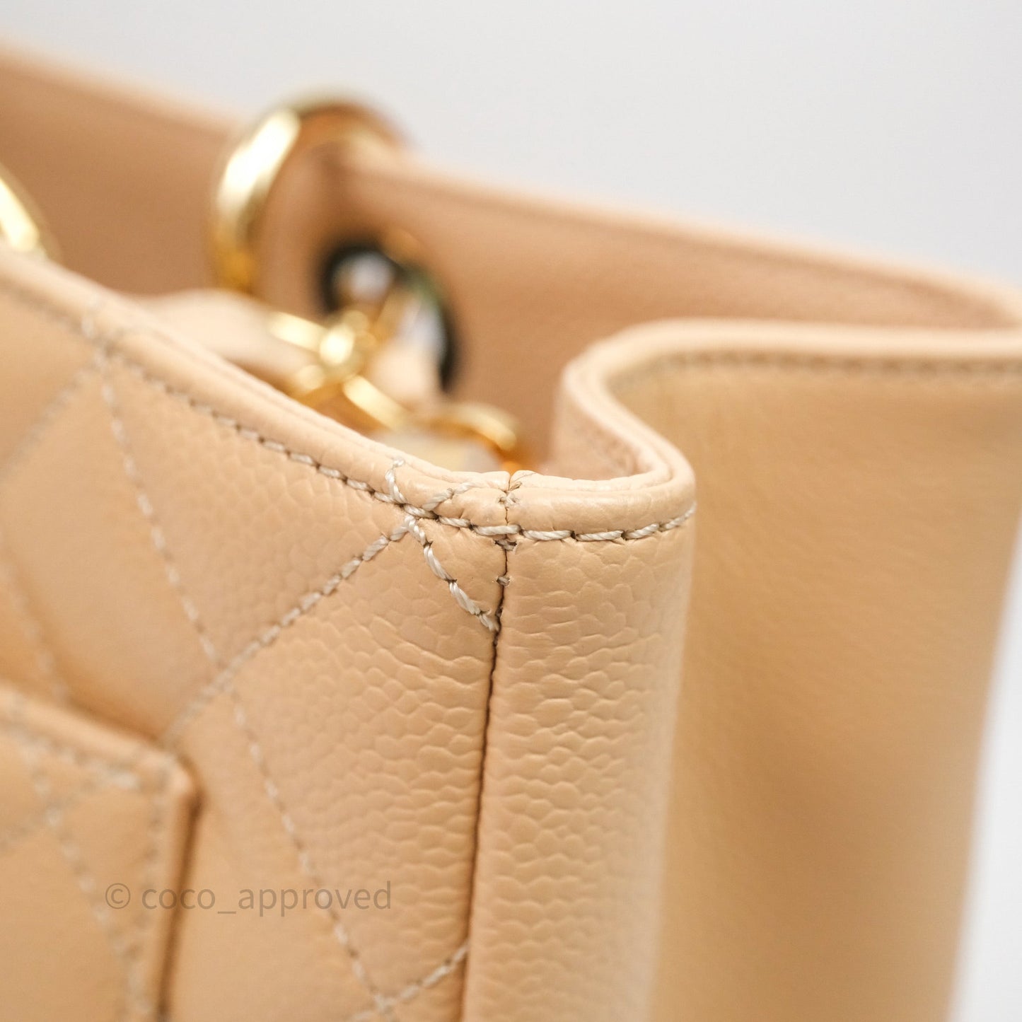 Chanel GST Beige Caviar Gold Hardware
