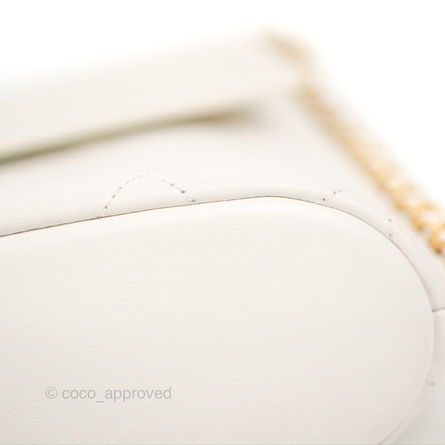 Chanel Hobo Bag White Calfskin Aged Gold Hardware 21S