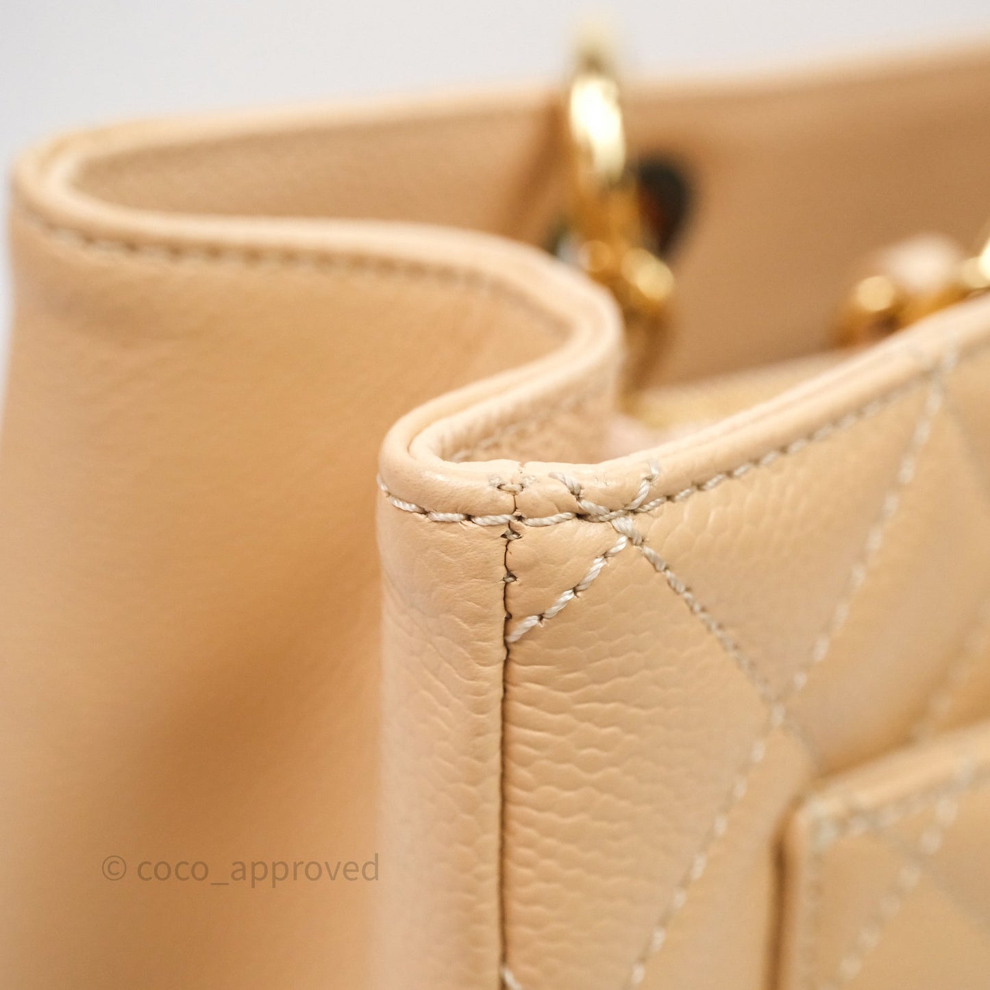 Chanel GST Beige Caviar Gold Hardware