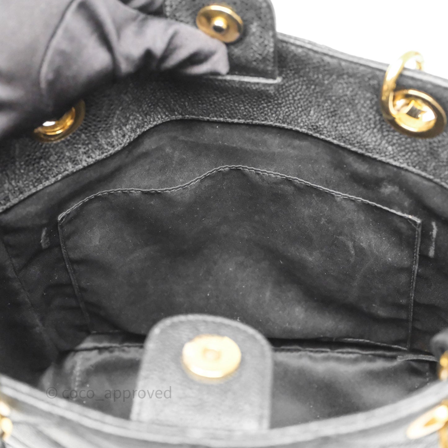Chanel Vertical GST Black Caviar Gold Hardware