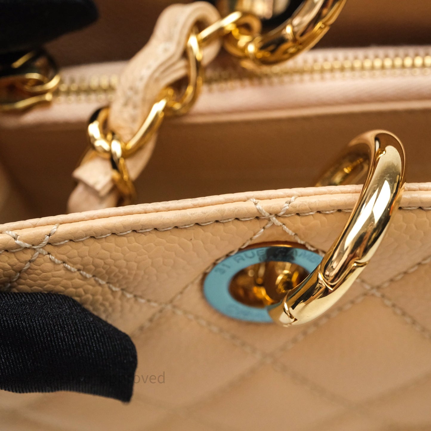 Chanel GST Beige Caviar Gold Hardware