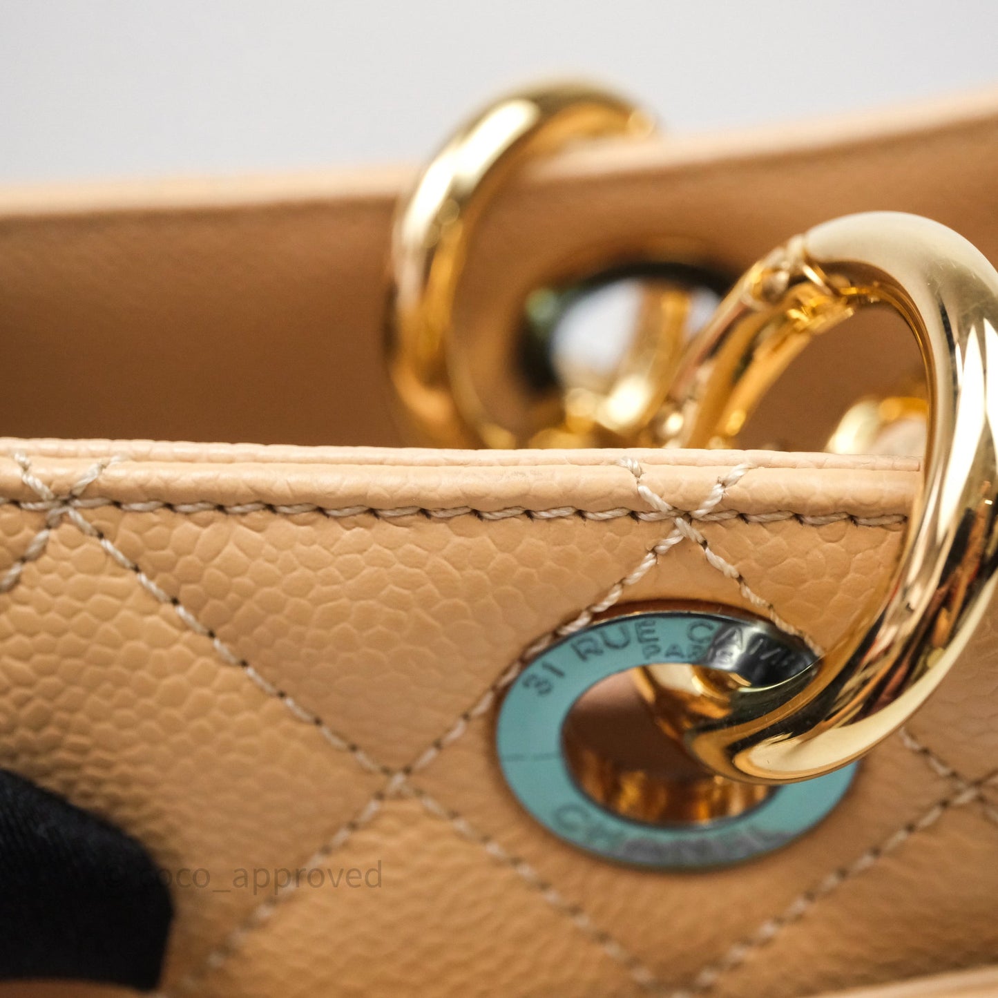 Chanel GST Beige Caviar Gold Hardware