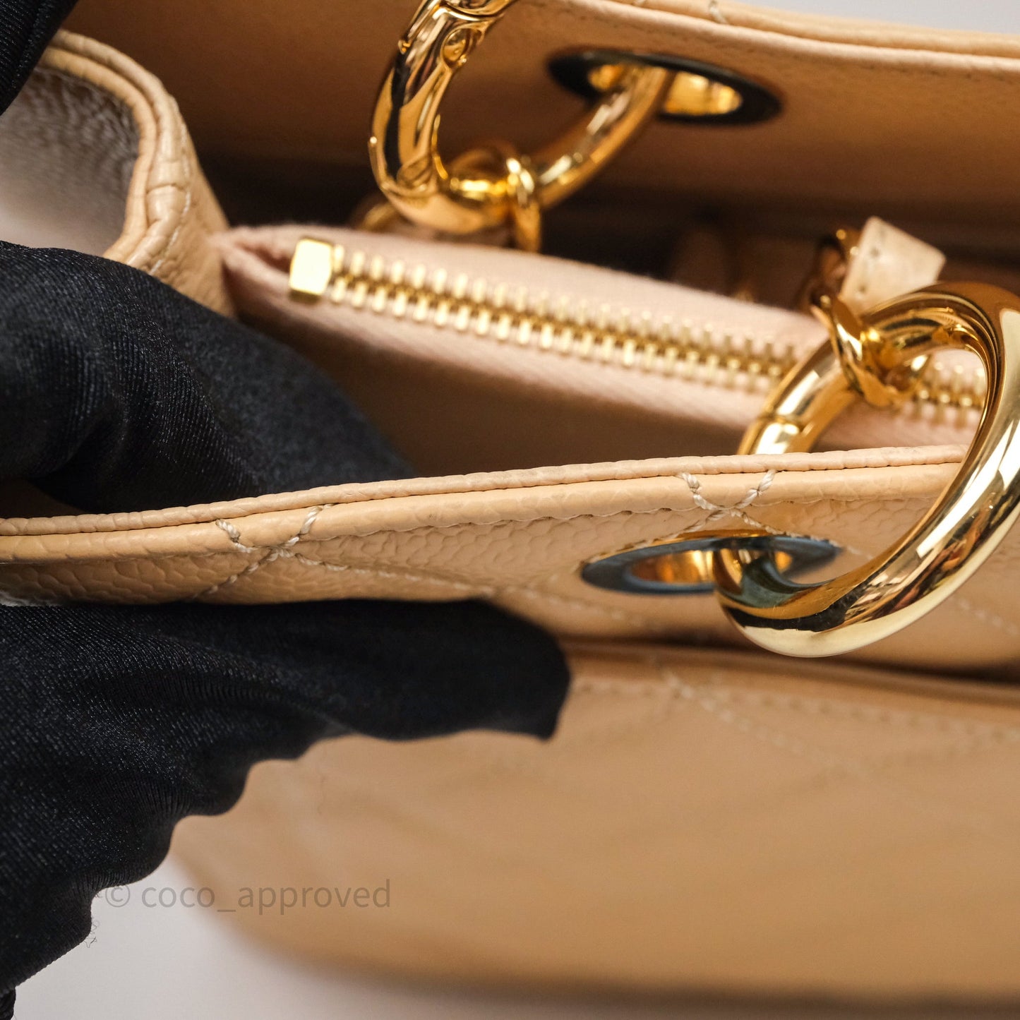 Chanel GST Beige Caviar Gold Hardware
