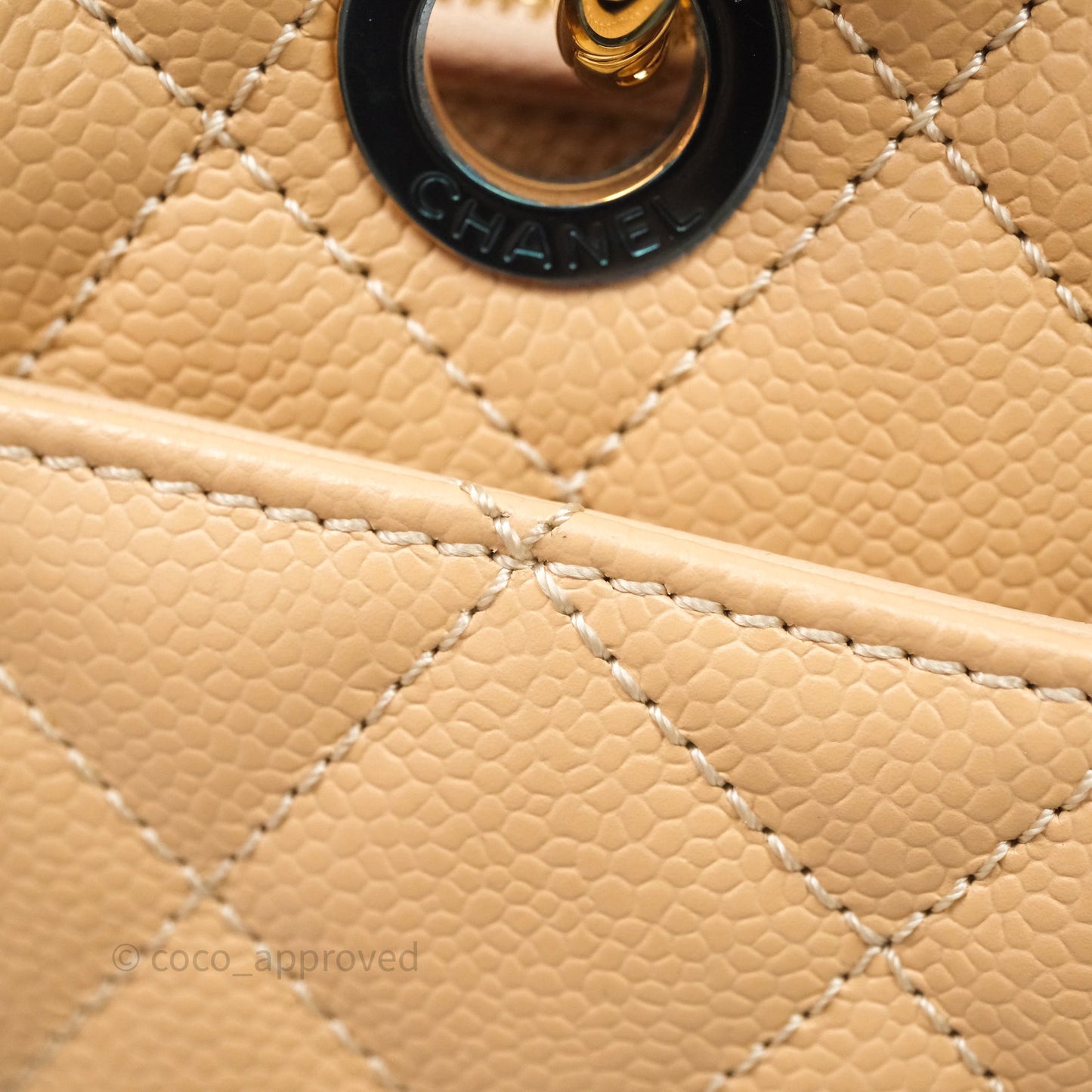 Chanel GST Beige Caviar Gold Hardware