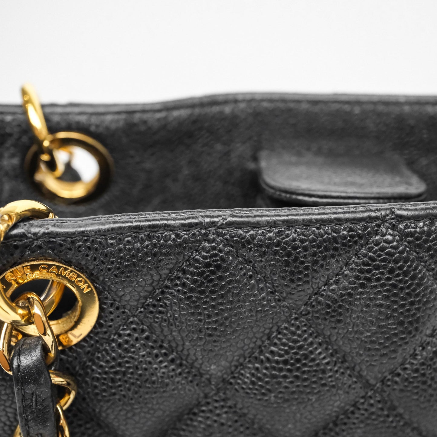 Chanel Vertical GST Black Caviar Gold Hardware