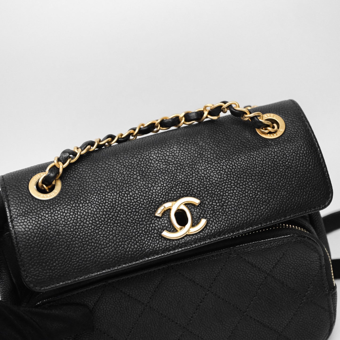 Chanel Chic Trip Flap Bag Black Caviar Gold Hardware