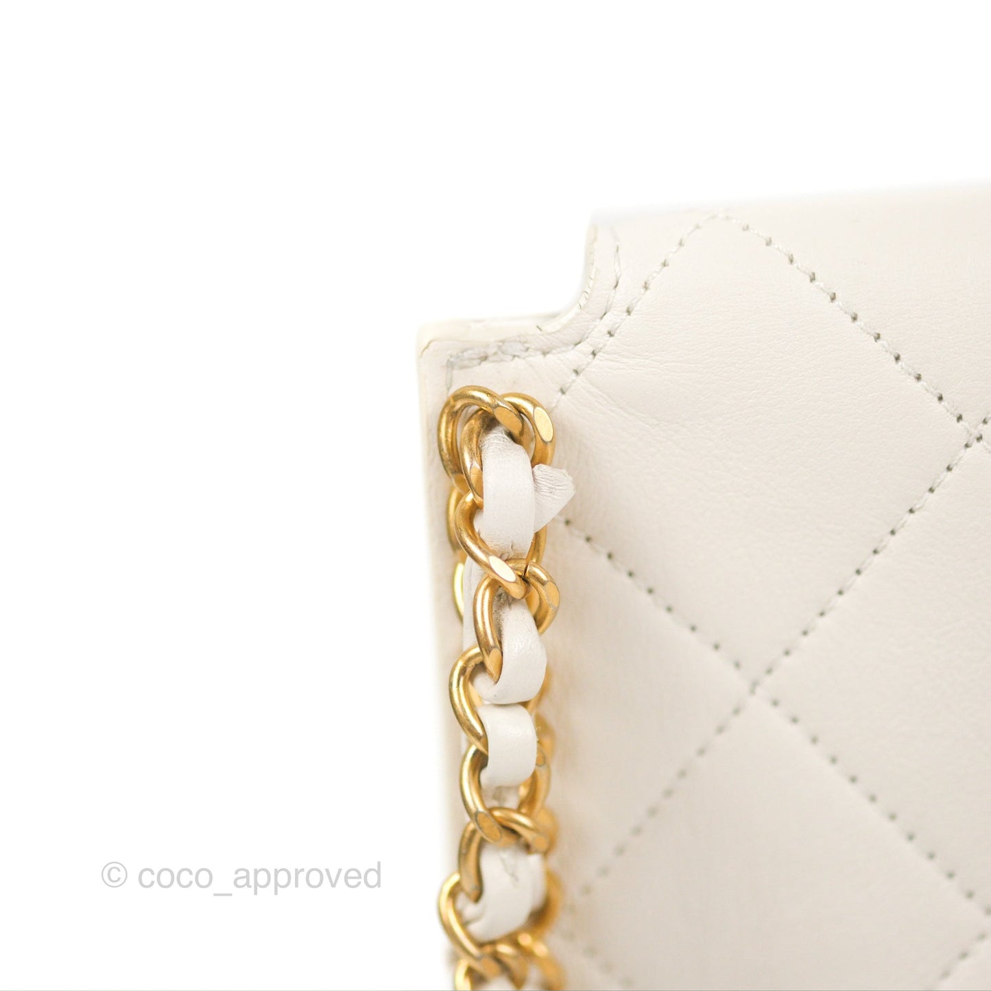 Chanel Hobo Bag White Calfskin Aged Gold Hardware 21S