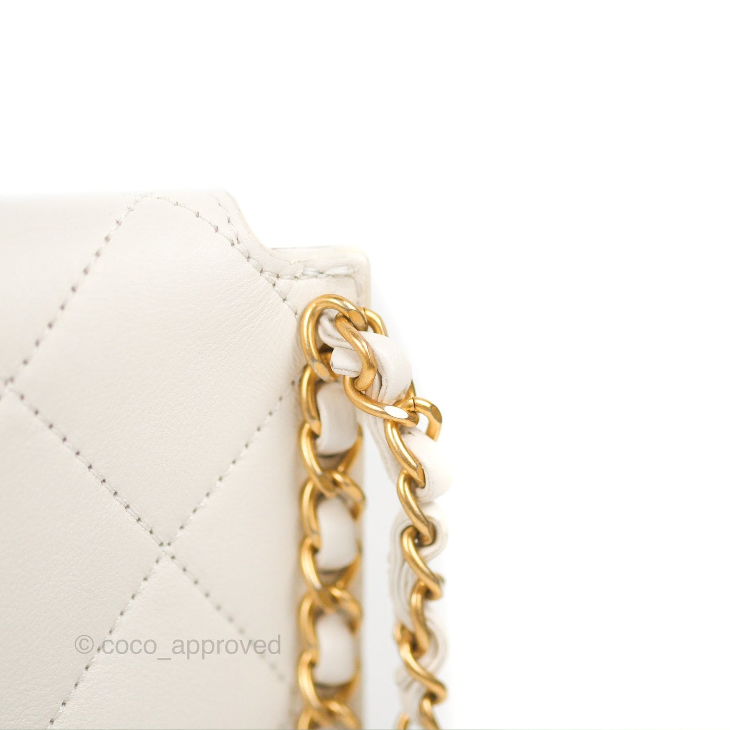 Chanel Hobo Bag White Calfskin Aged Gold Hardware 21S
