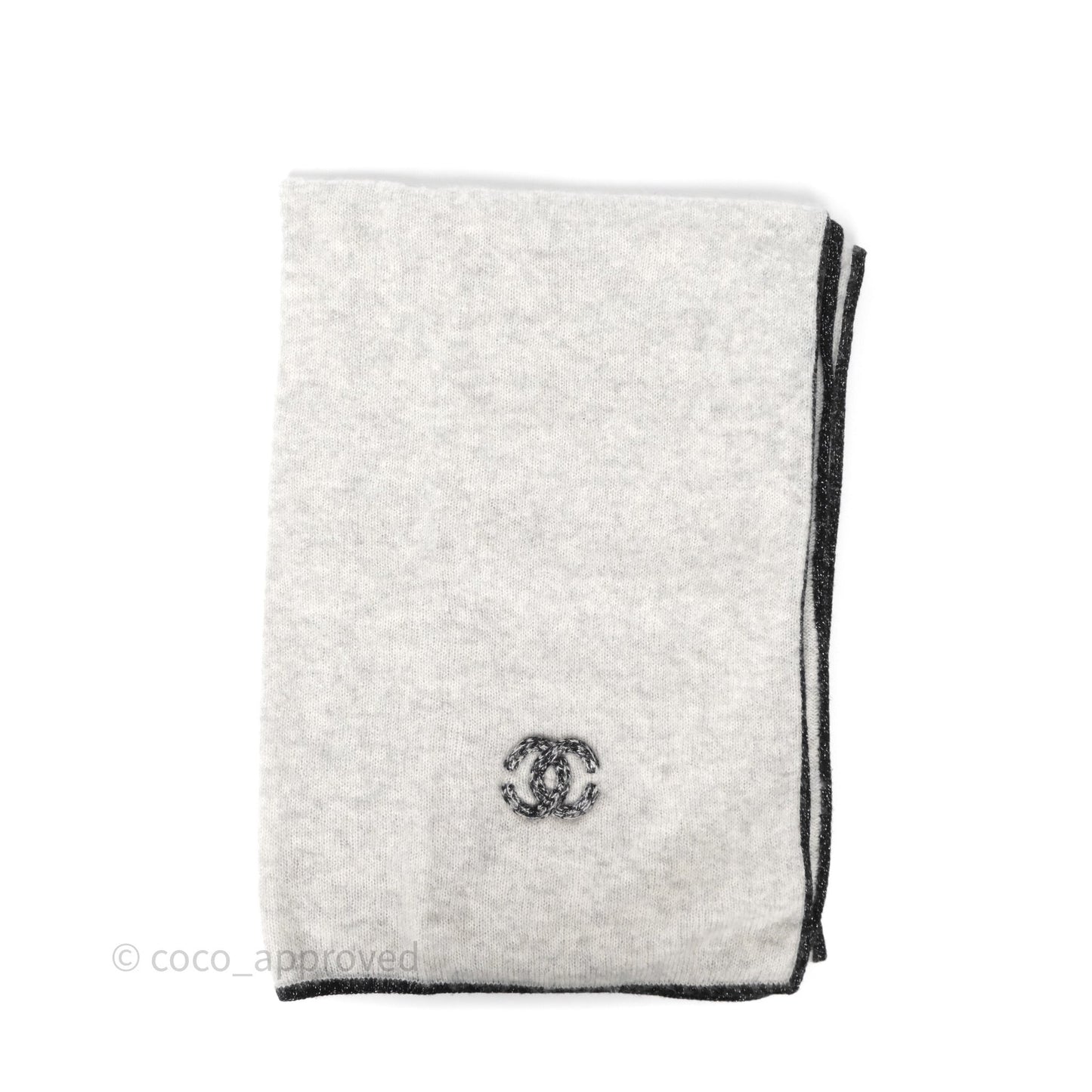 Chanel CC Cashmere Scarf Grey 23B