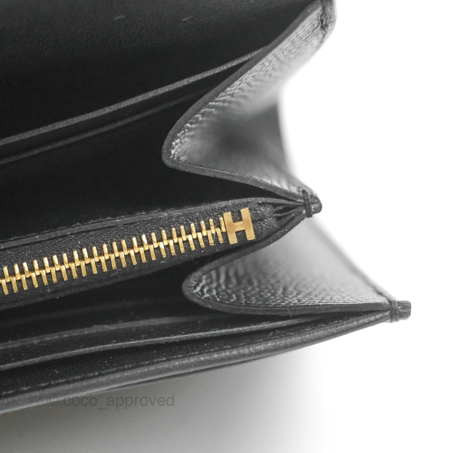 Hermès Constance Long Wallet Black Epsom Gold Hardware