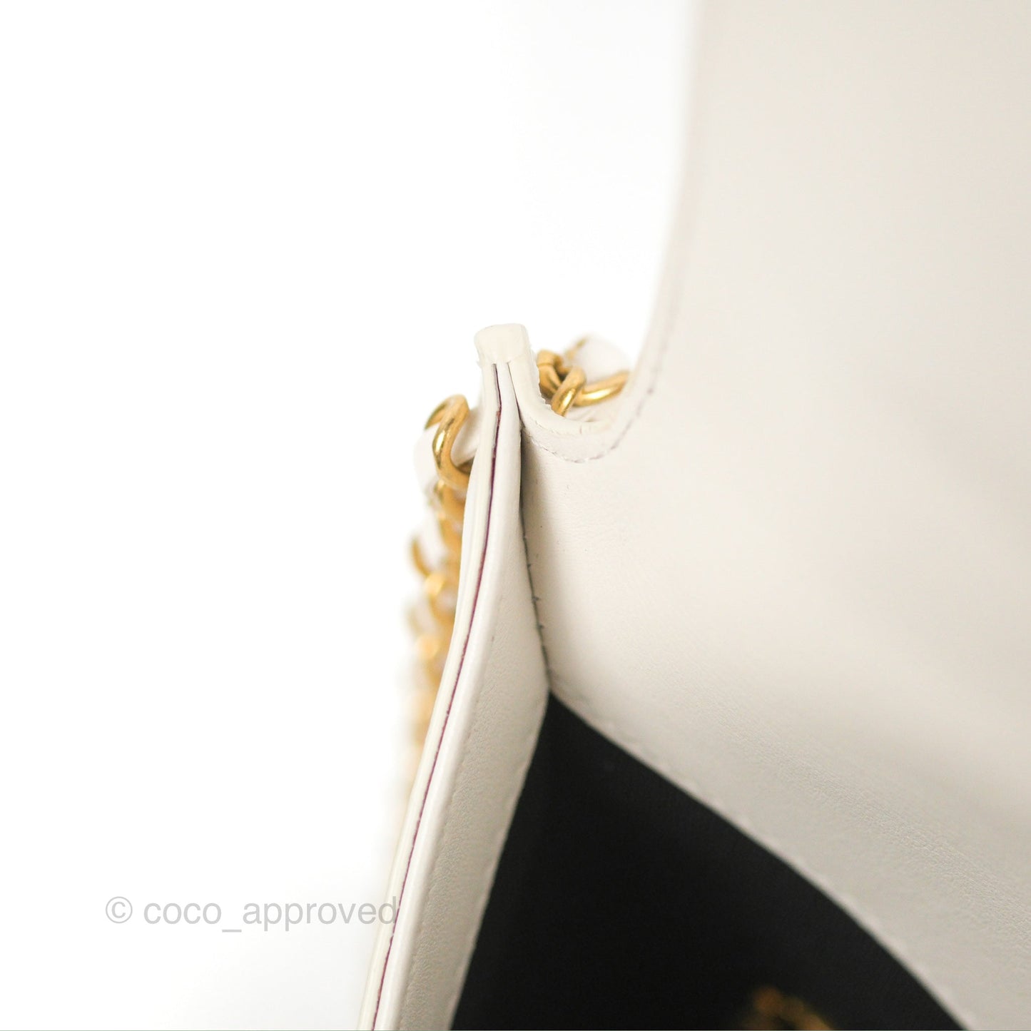 Chanel Hobo Bag White Calfskin Aged Gold Hardware 21S