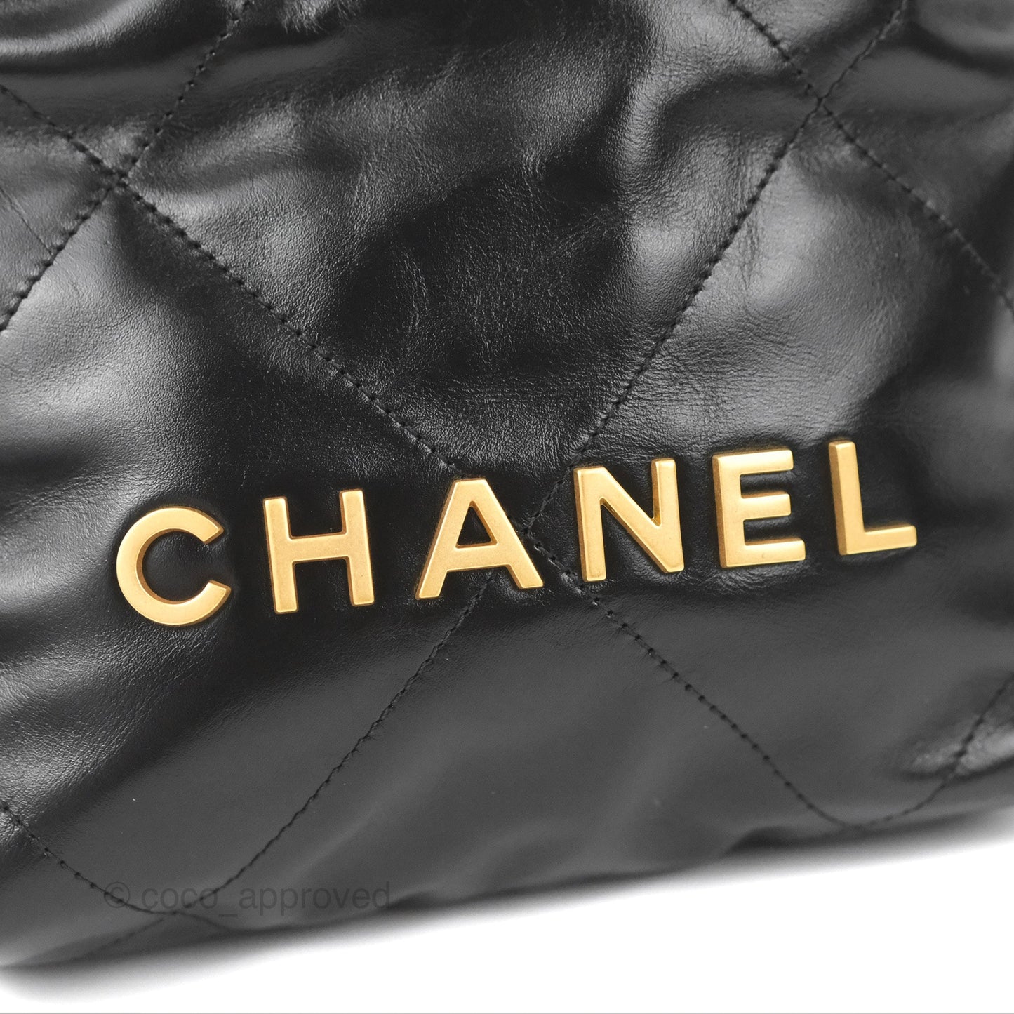 Chanel 22 Mini Bag Black Shiny Crumpled Calfskin