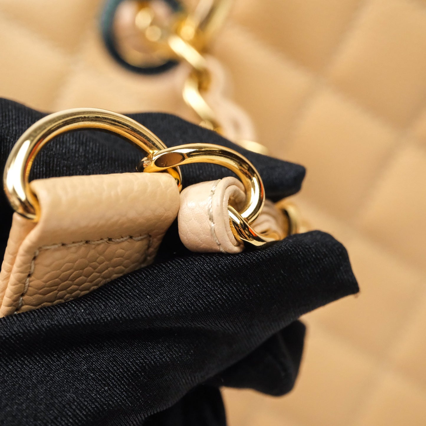 Chanel GST Beige Caviar Gold Hardware