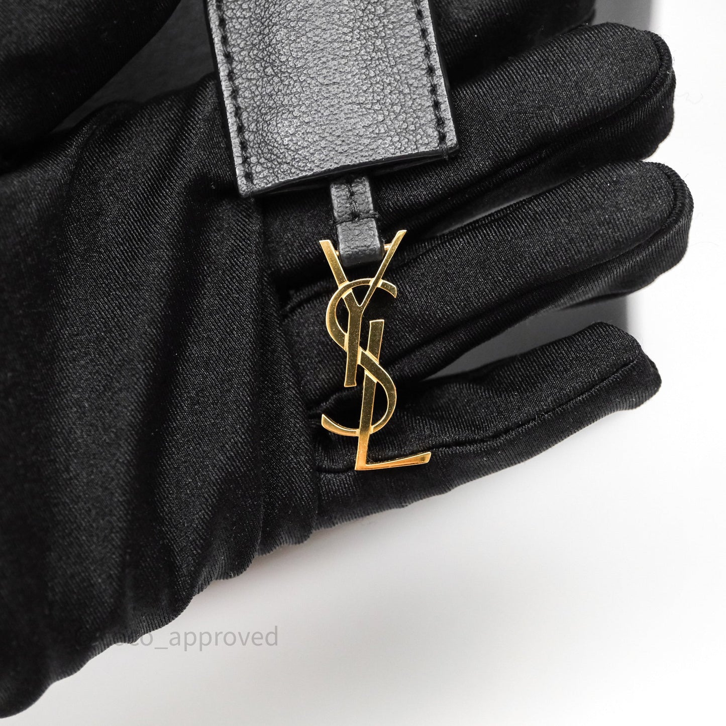 Saint Laurent Calfskin Shopping Tote Bag Black Gold Hardware