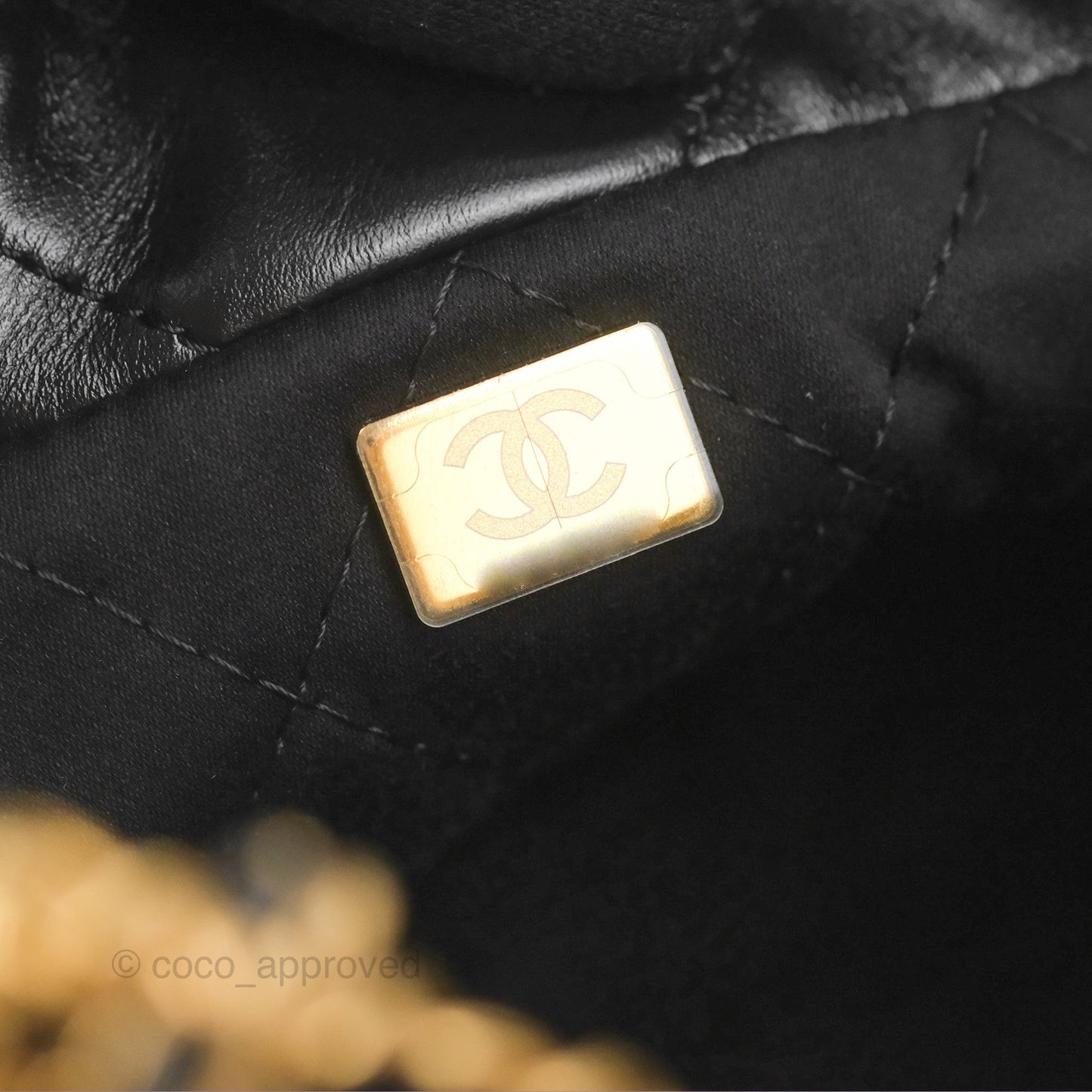 Chanel 22 Mini Bag Black Shiny Crumpled Calfskin