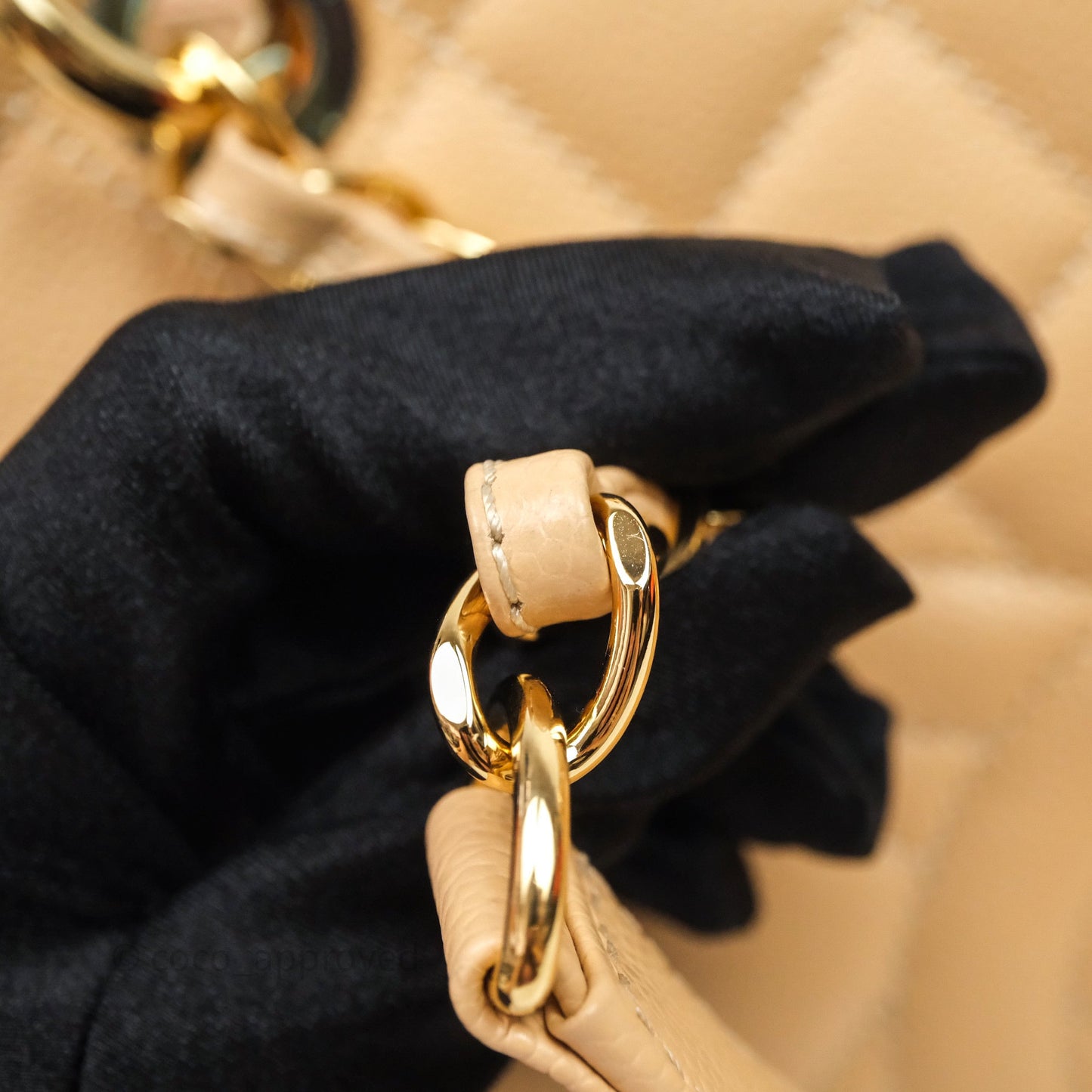 Chanel GST Beige Caviar Gold Hardware