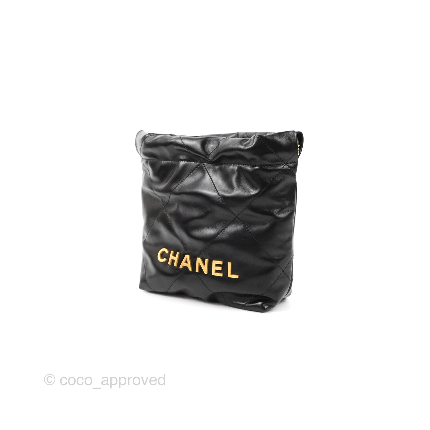 Chanel 22 Mini Bag Black Shiny Crumpled Calfskin